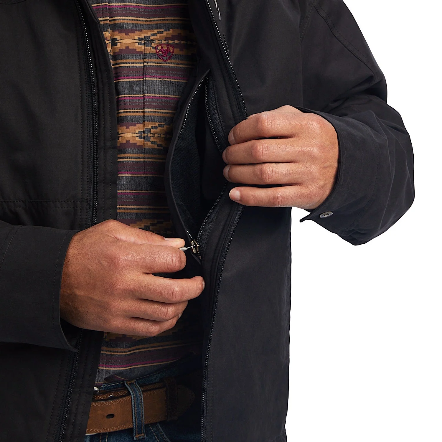 Ariat Mens Grizzly Canvas Insulated Jacket - Black - Image 4