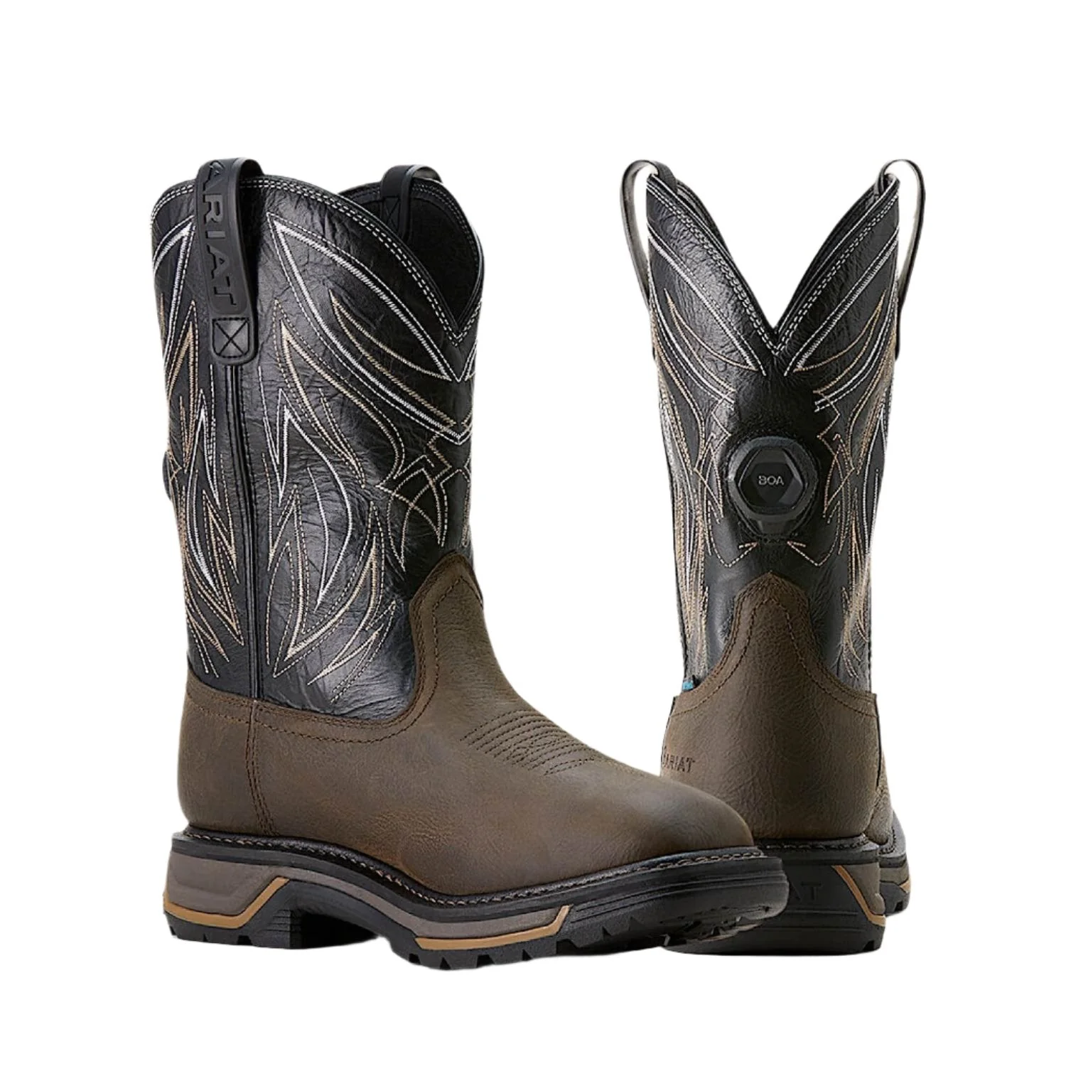 Ariat Men's H20 Big Rig Boa Work Boot - Iron Coffee/Black - Image 2