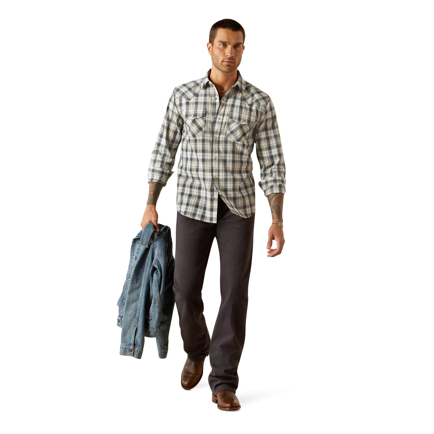 Ariat Men's Hampton Retro Fit Shirt - Navy - Image 4