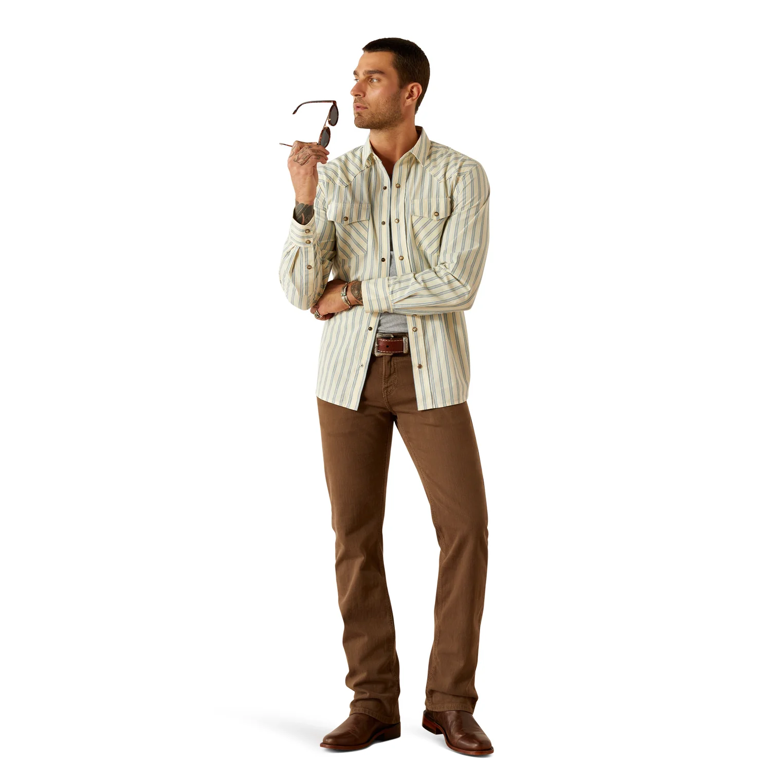 Ariat Men's Hanford Retro Fit Shirt - Cream - Image 4