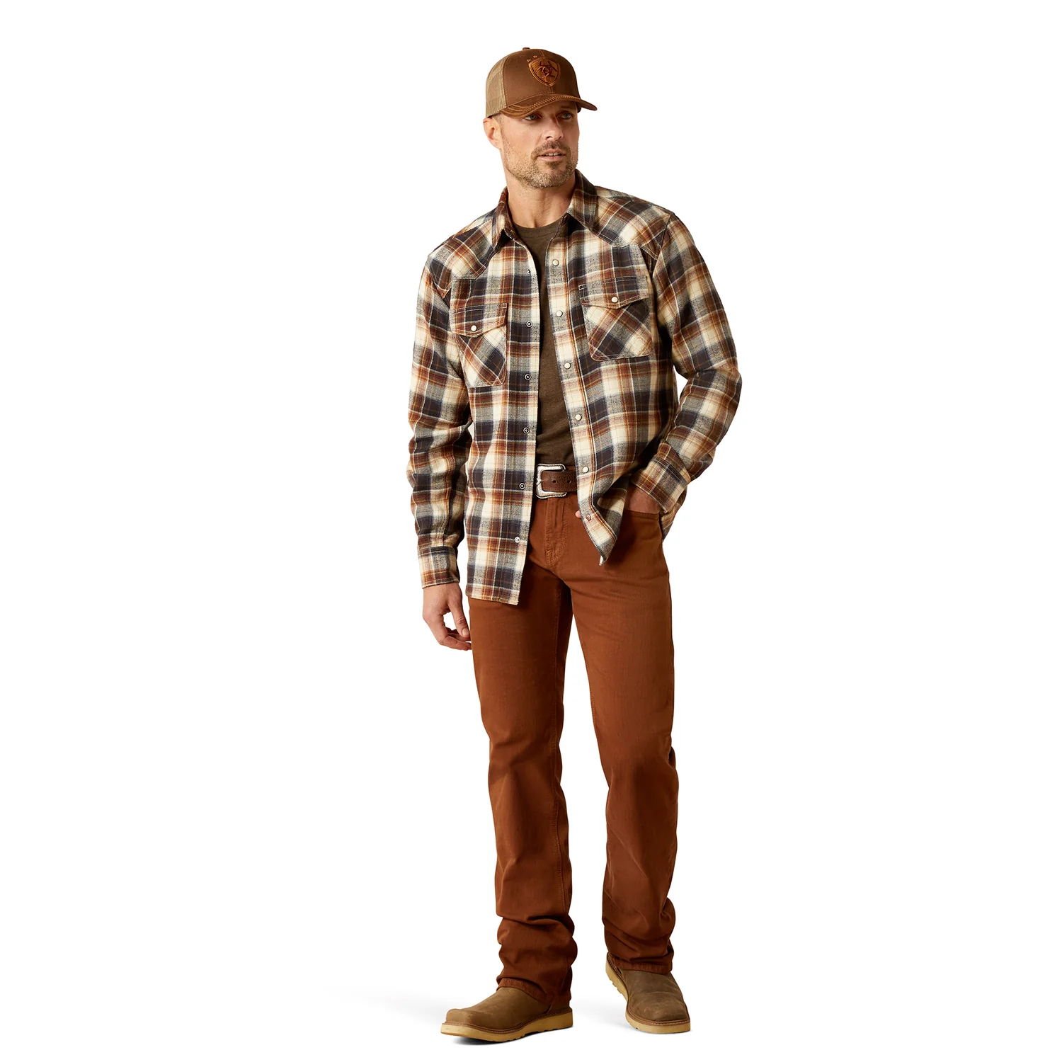 Ariat Men's Harford Retro Fit Snap Shirt - Black - Image 4