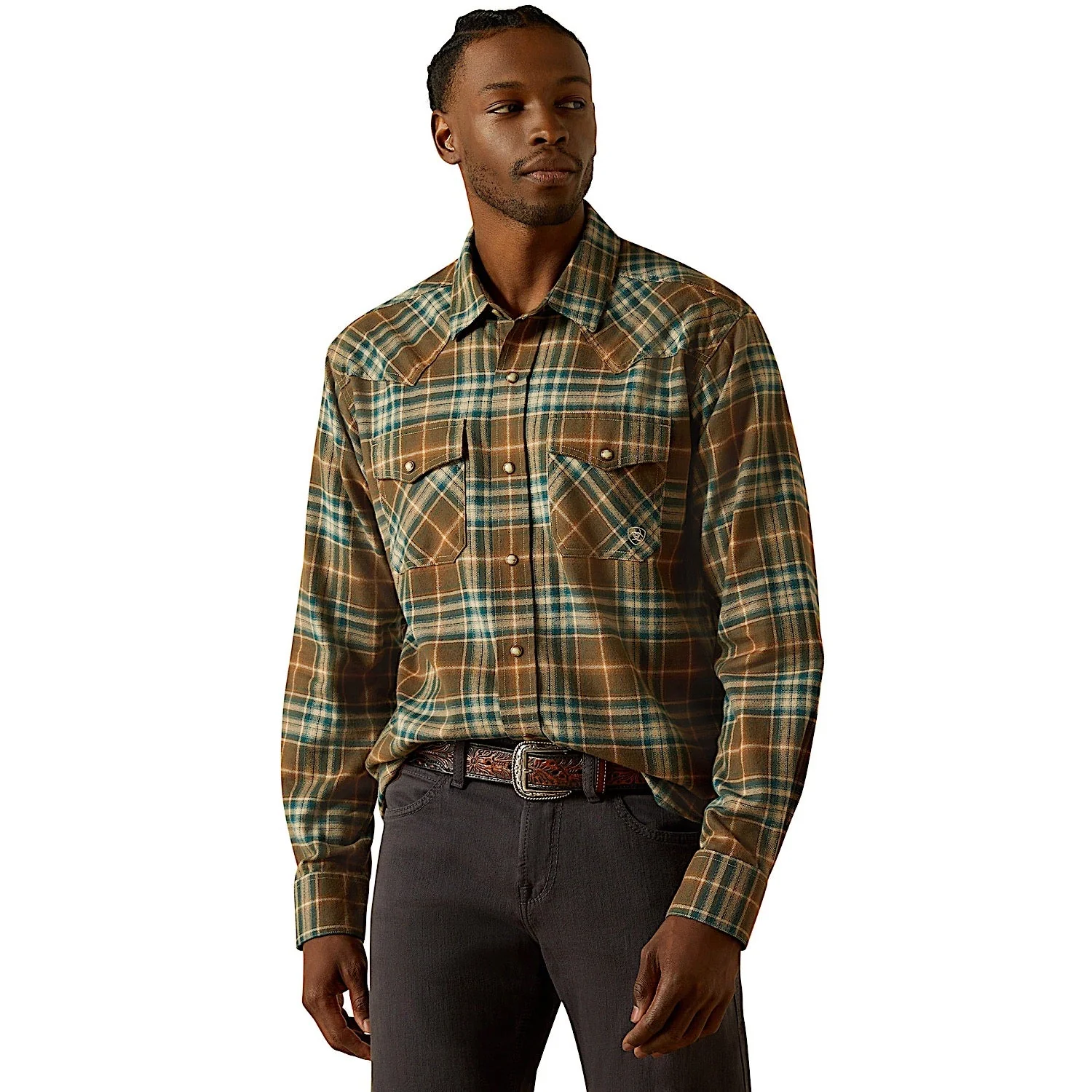 Ariat Men's Henry Retro Fit Snap Shirt - Dark Green