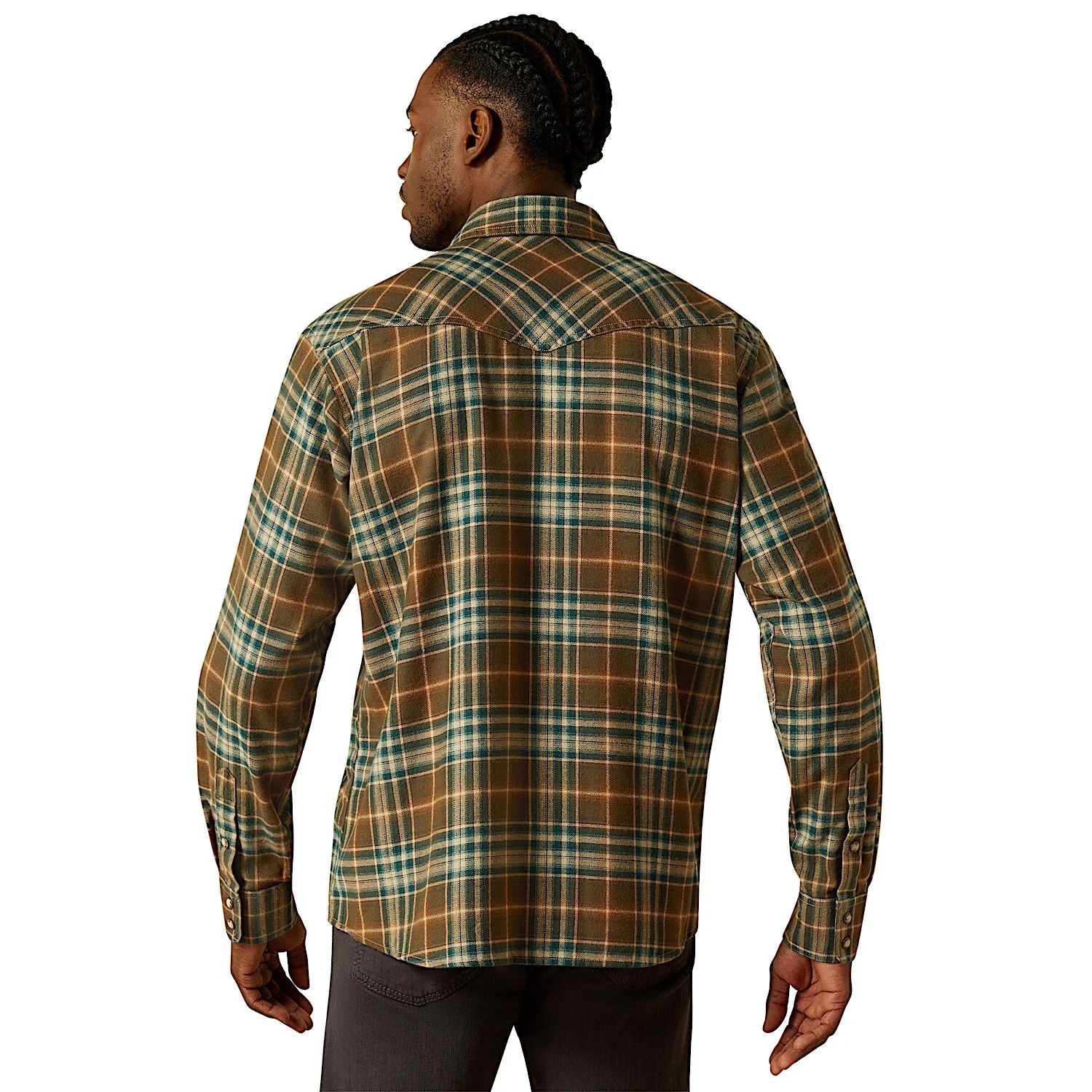 Ariat Men's Henry Retro Fit Snap Shirt - Dark Green - Image 2