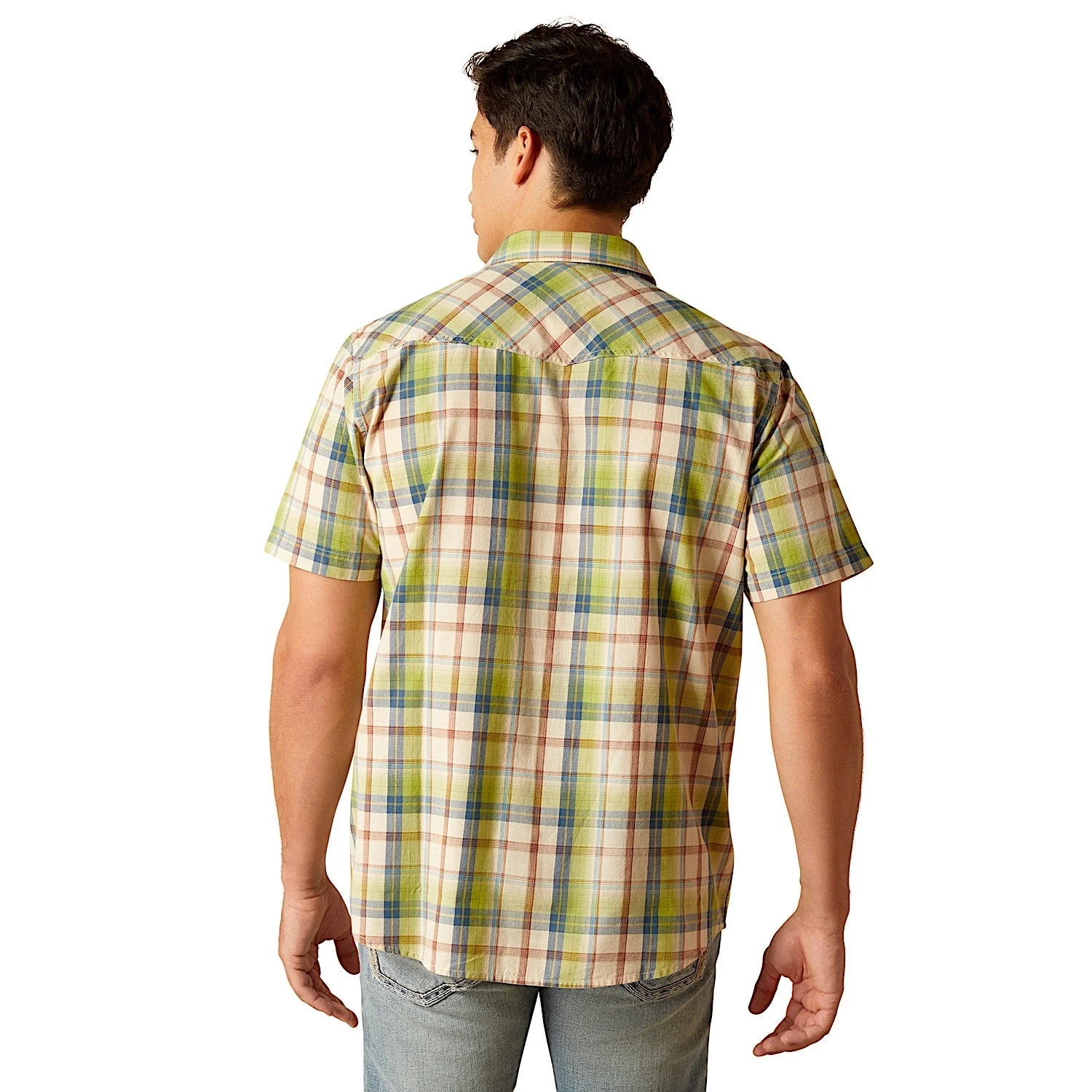 Ariat Men's Hinston Retro Fit Snap Short Sleeve Shirt - Sandshell - Image 2