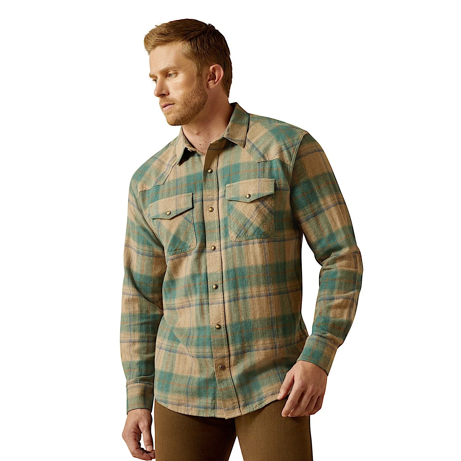 Ariat Men's Huxlee Retro Fit Shirt - Deep Teal