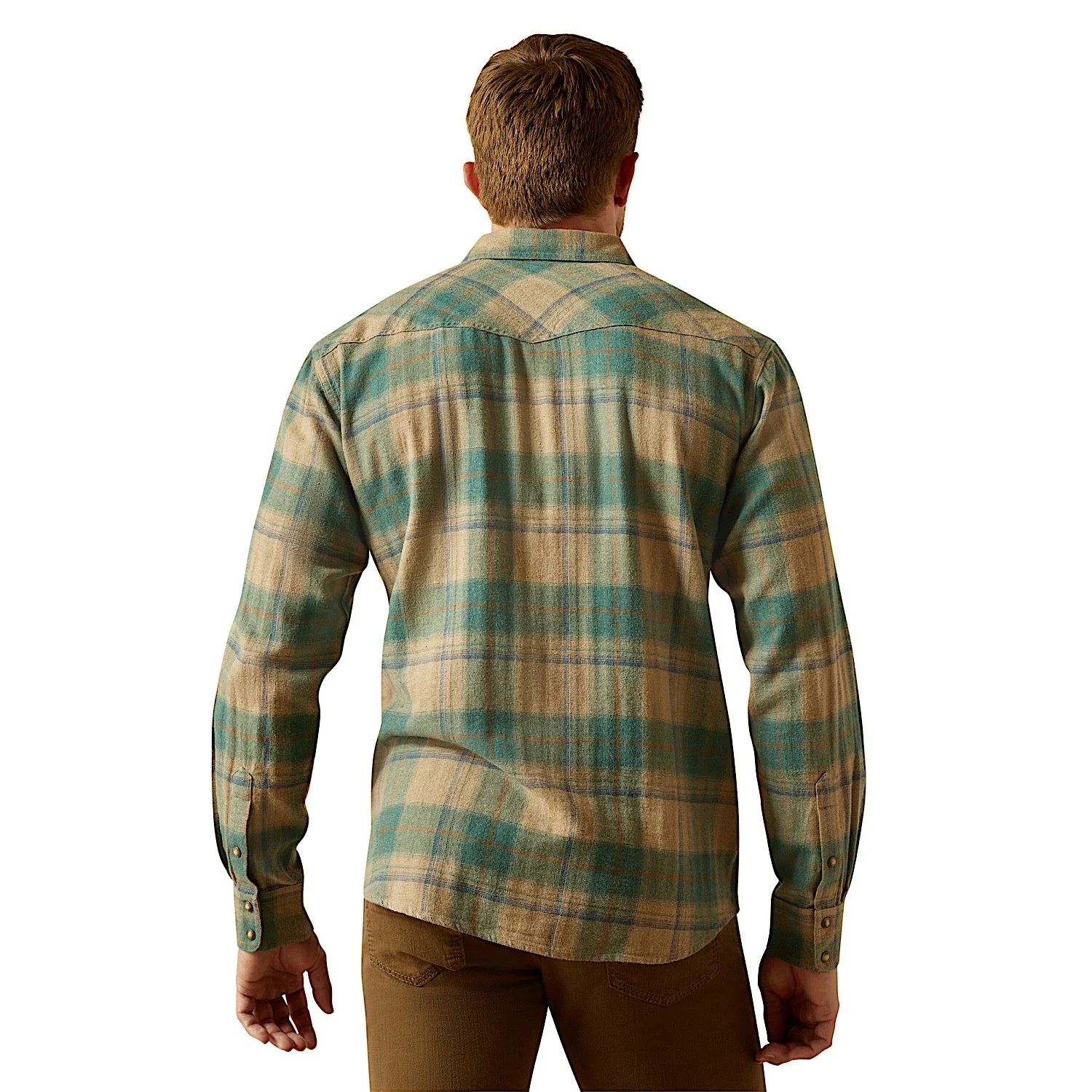 Ariat Men's Huxlee Retro Fit Shirt - Deep Teal - Image 2