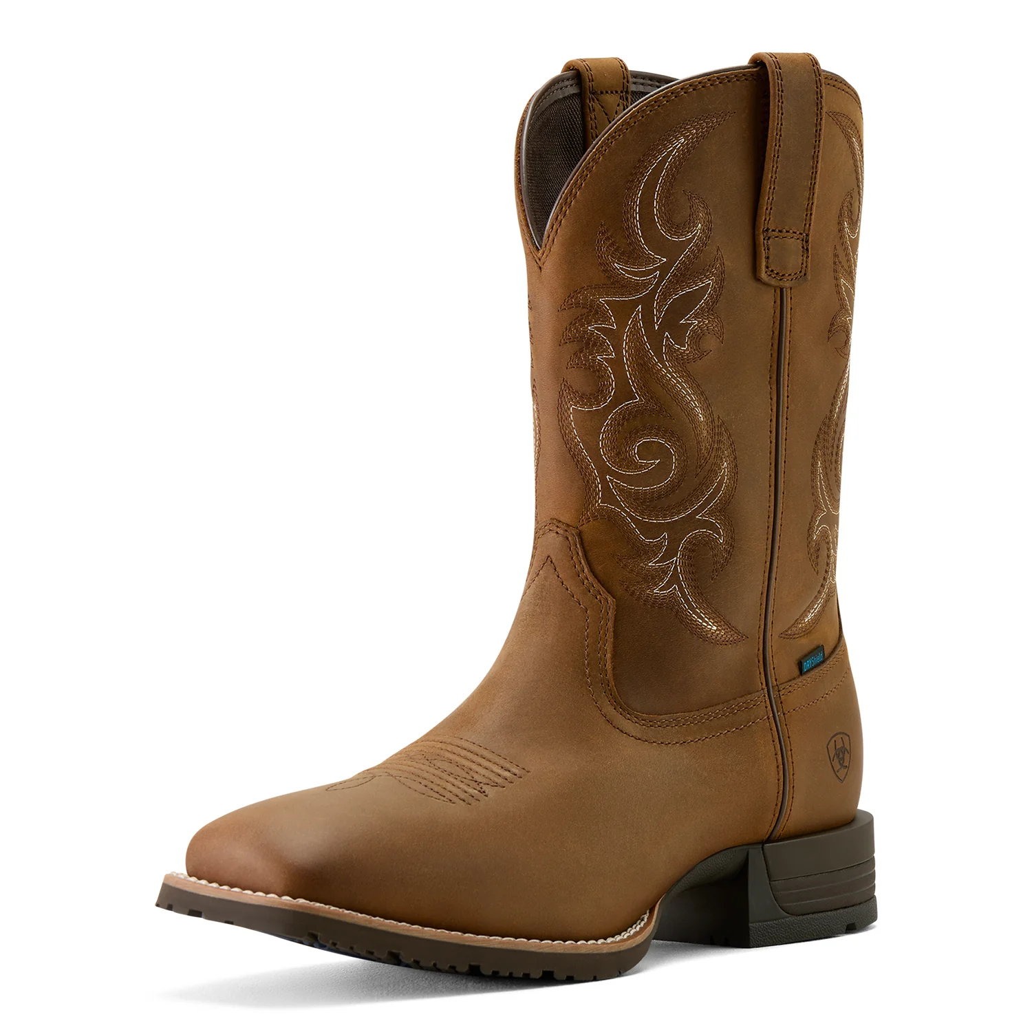Ariat Men's Hybrid Ranchway Waterproof Cowboy Boot - Distressed Brown