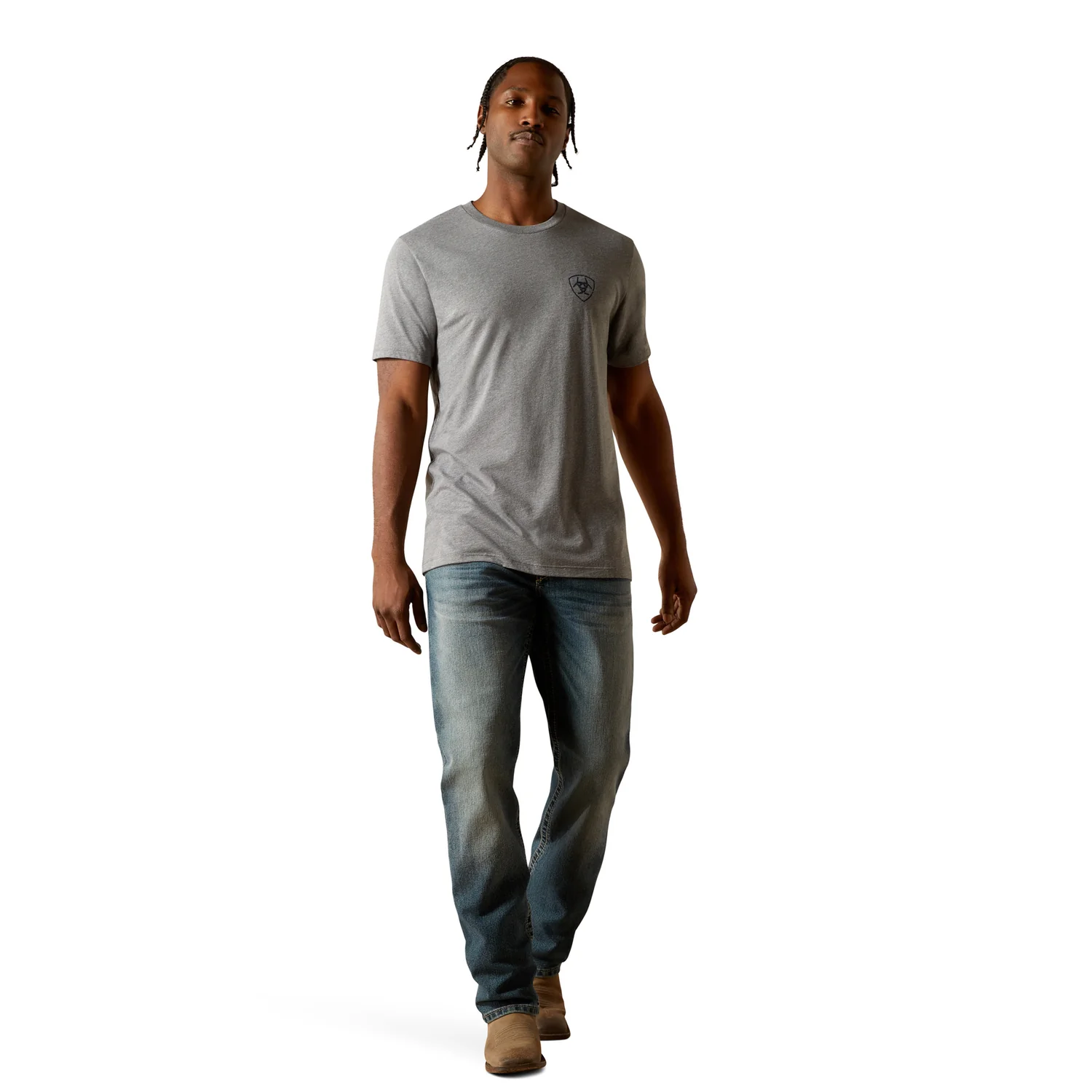 Ariat Men's Iron Ranch Arch Tee - Graphite Heather - Image 5