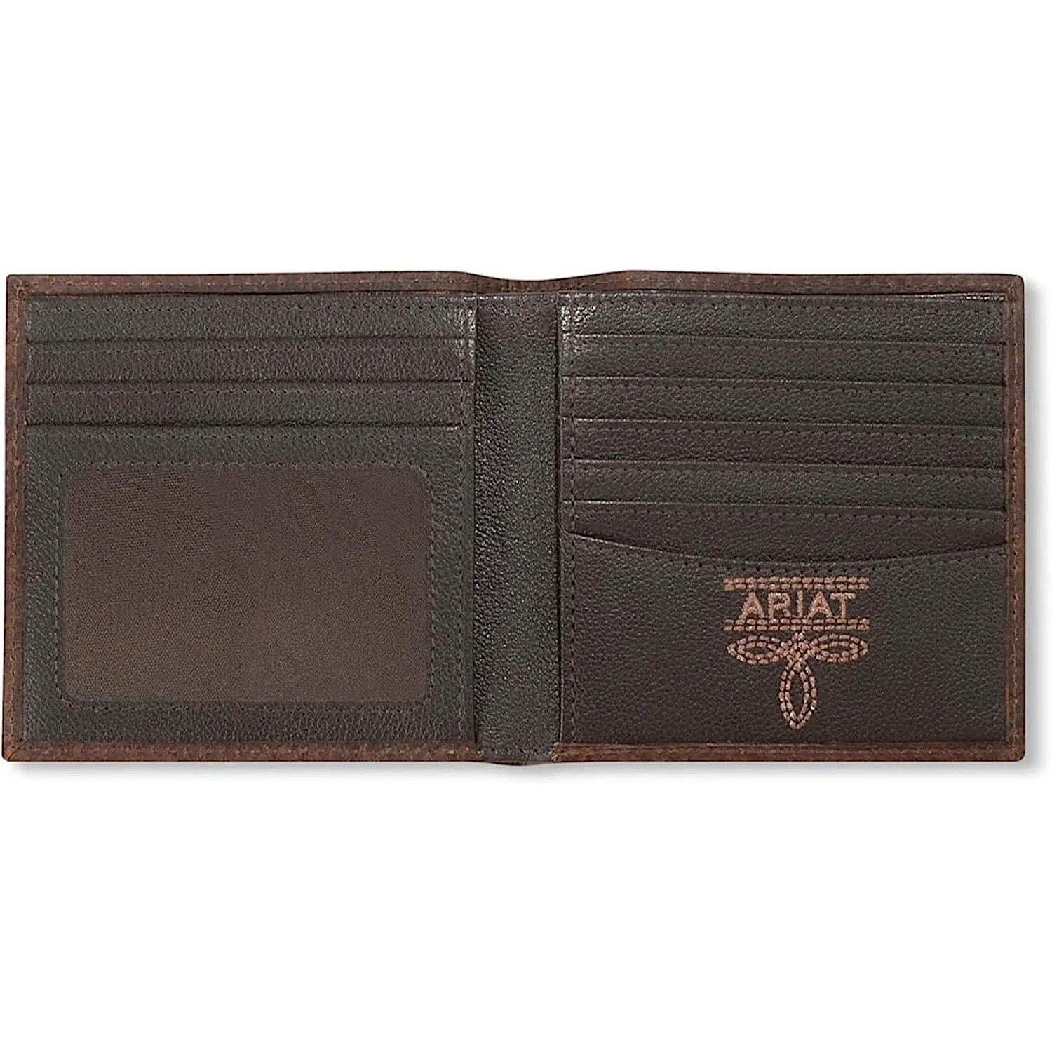 Ariat Men's Large Bifold Style Wallet Bug Stitch - Brown - Image 2