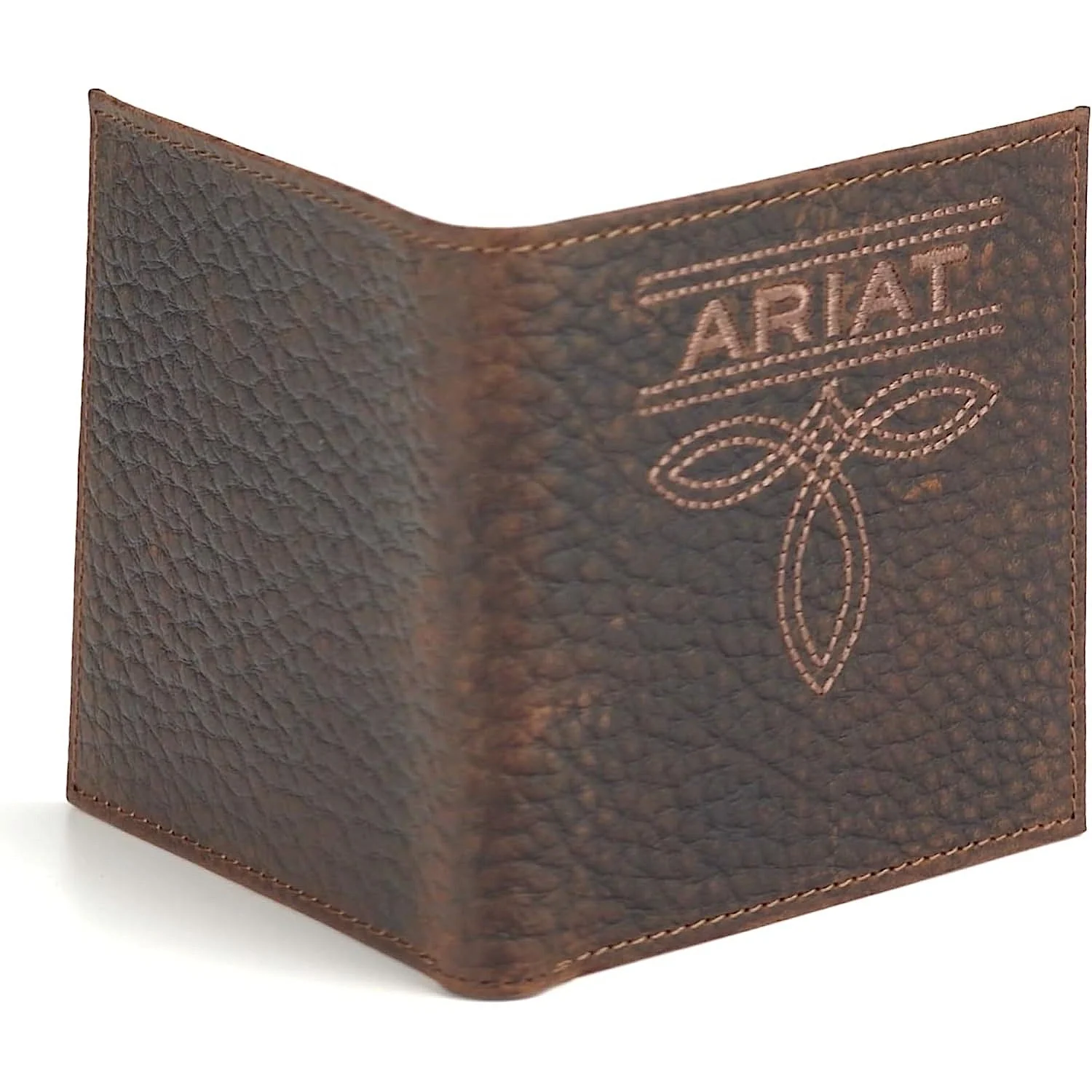 Ariat Men's Large Bifold Style Wallet Bug Stitch - Brown - Image 3