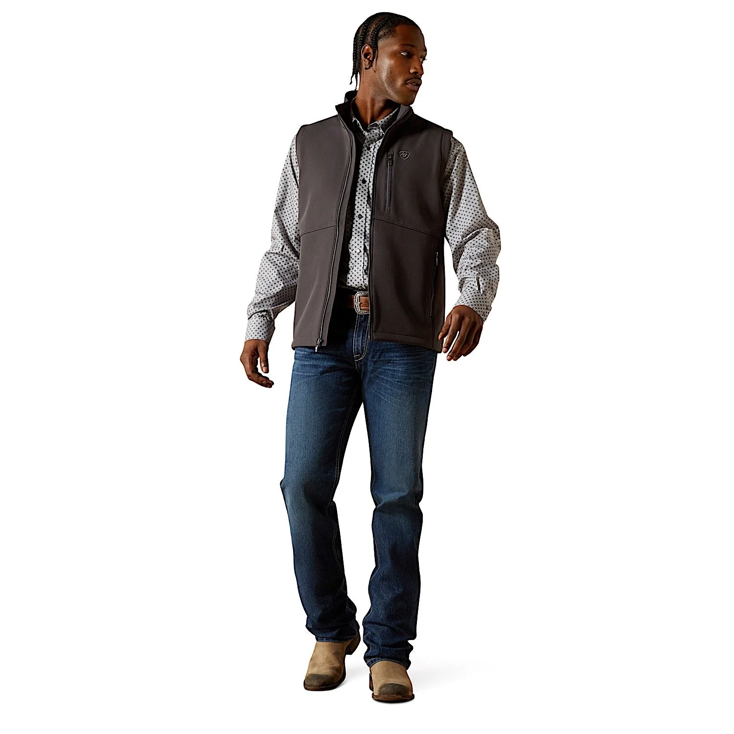 Ariat Men's Logo Softshell Vest - Phantom - Image 3