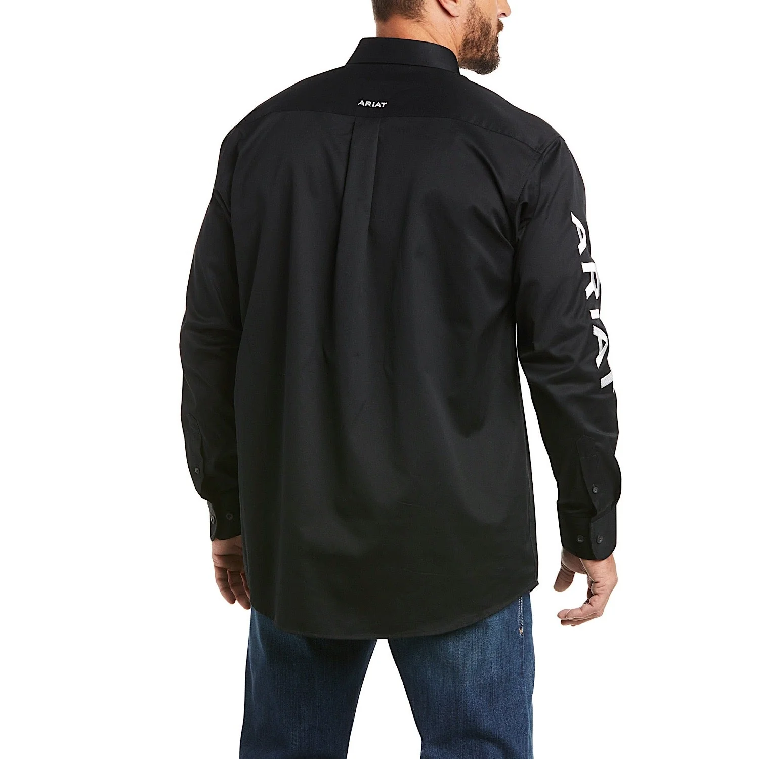 Ariat Men's Logo Twill Classic Fit Shirt - Black/White - Image 2