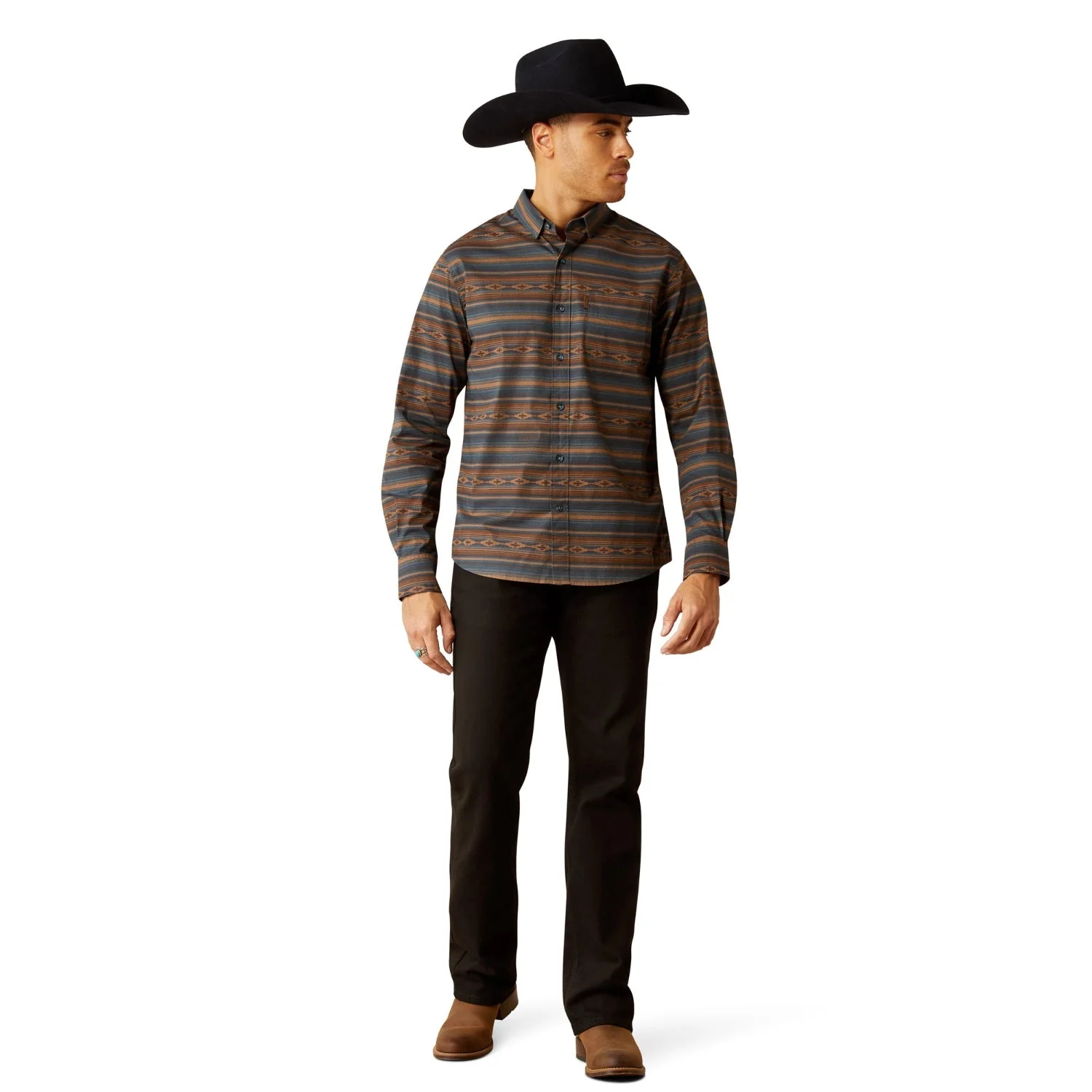 Ariat Men's Mayor Modern Fit Shirt - Turquoise - Image 4