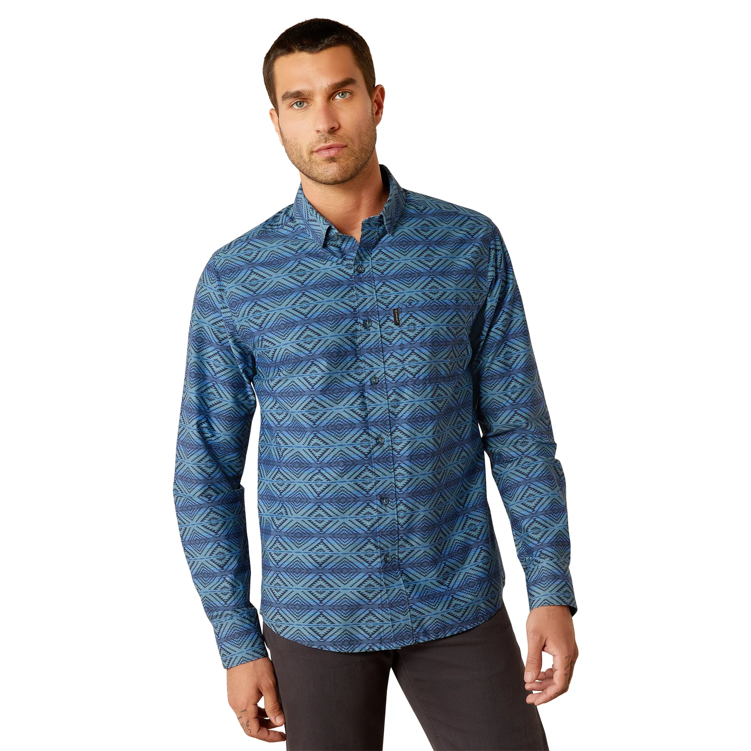 Ariat Men's McKay Modern Fit Shirt - Dark Blue