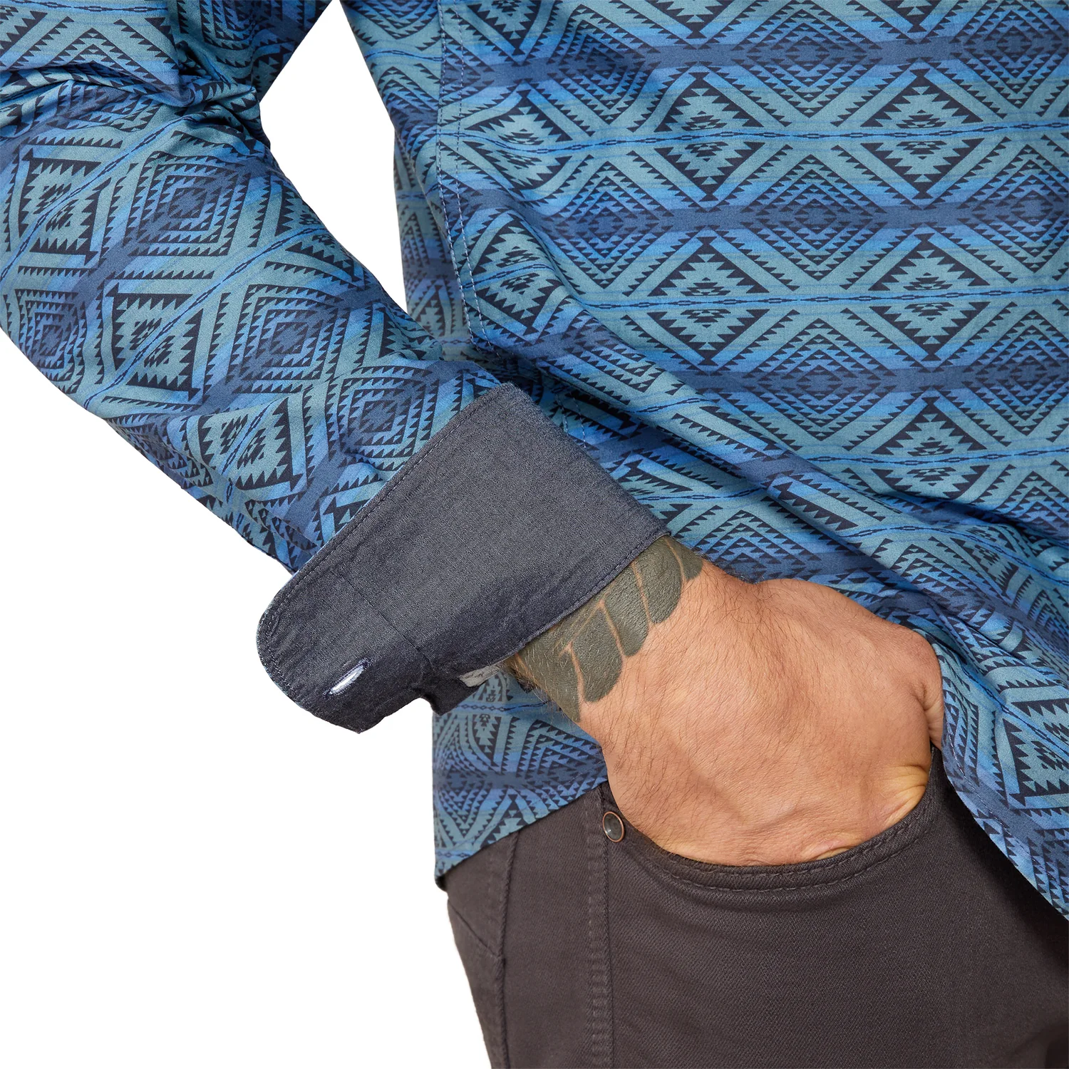 Ariat Men's McKay Modern Fit Shirt - Dark Blue - Image 3