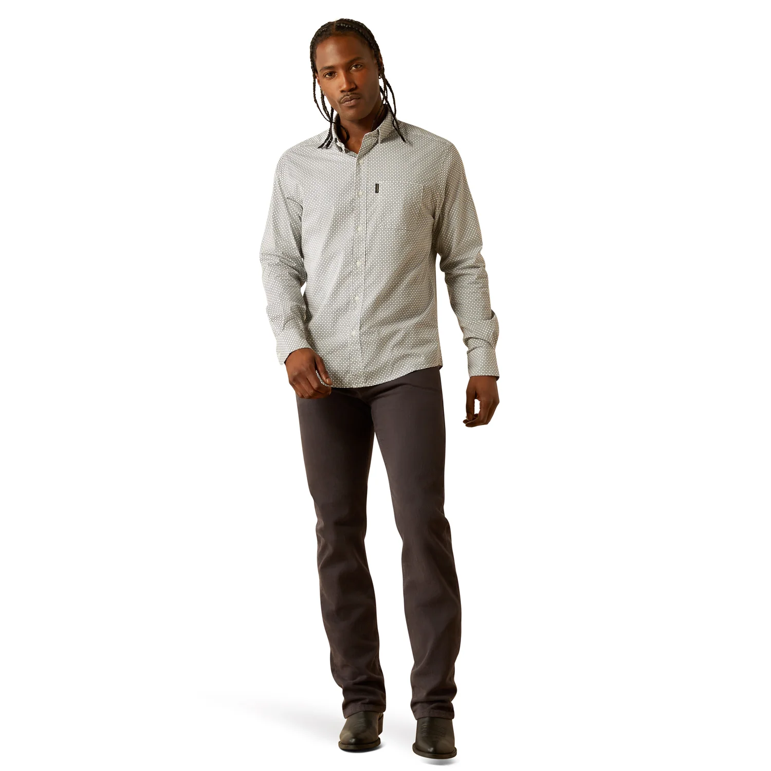 Ariat Men's Meyer Modern Fit Shirt - White - Image 4
