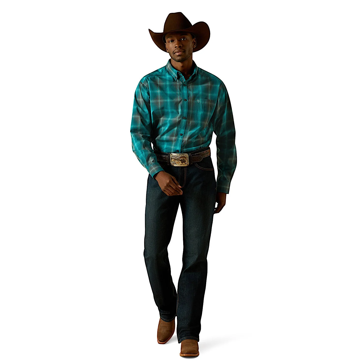 Ariat Men's Pro Series Bear Classic Fit Shirt - Dark Teal - Image 3