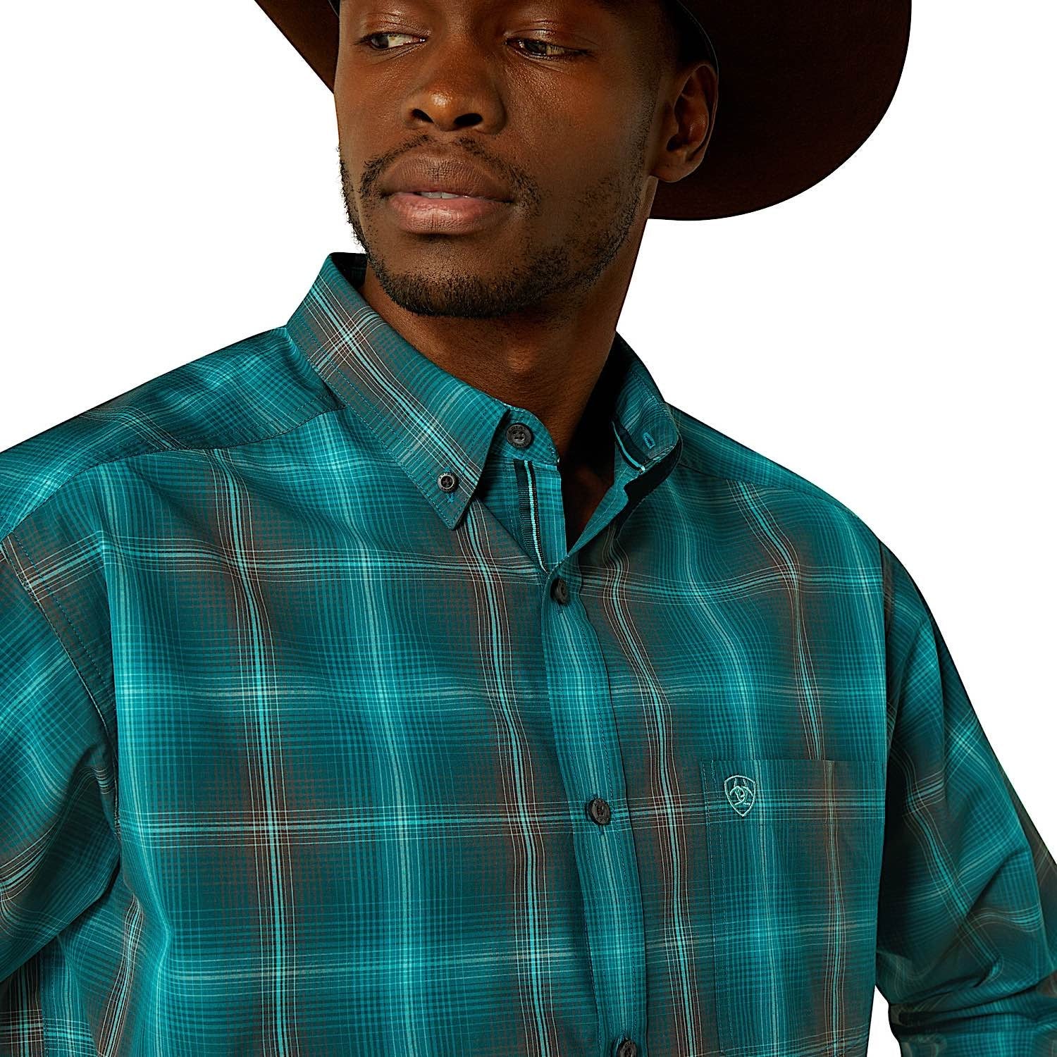 Ariat Men's Pro Series Bear Classic Fit Shirt - Dark Teal - Image 4