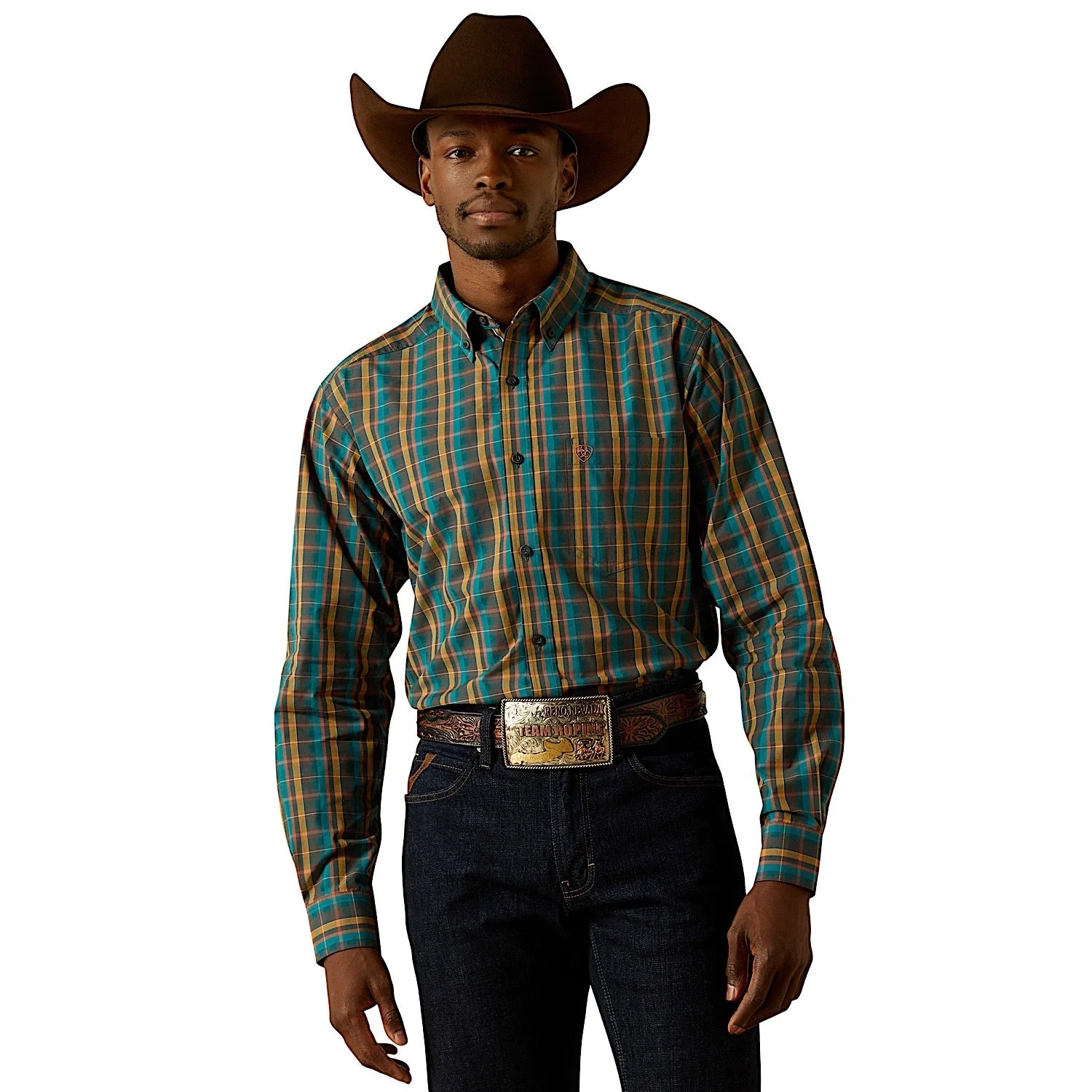 Ariat Men's Pro Series Bowie Slim Fit Shirt - Dark Teal