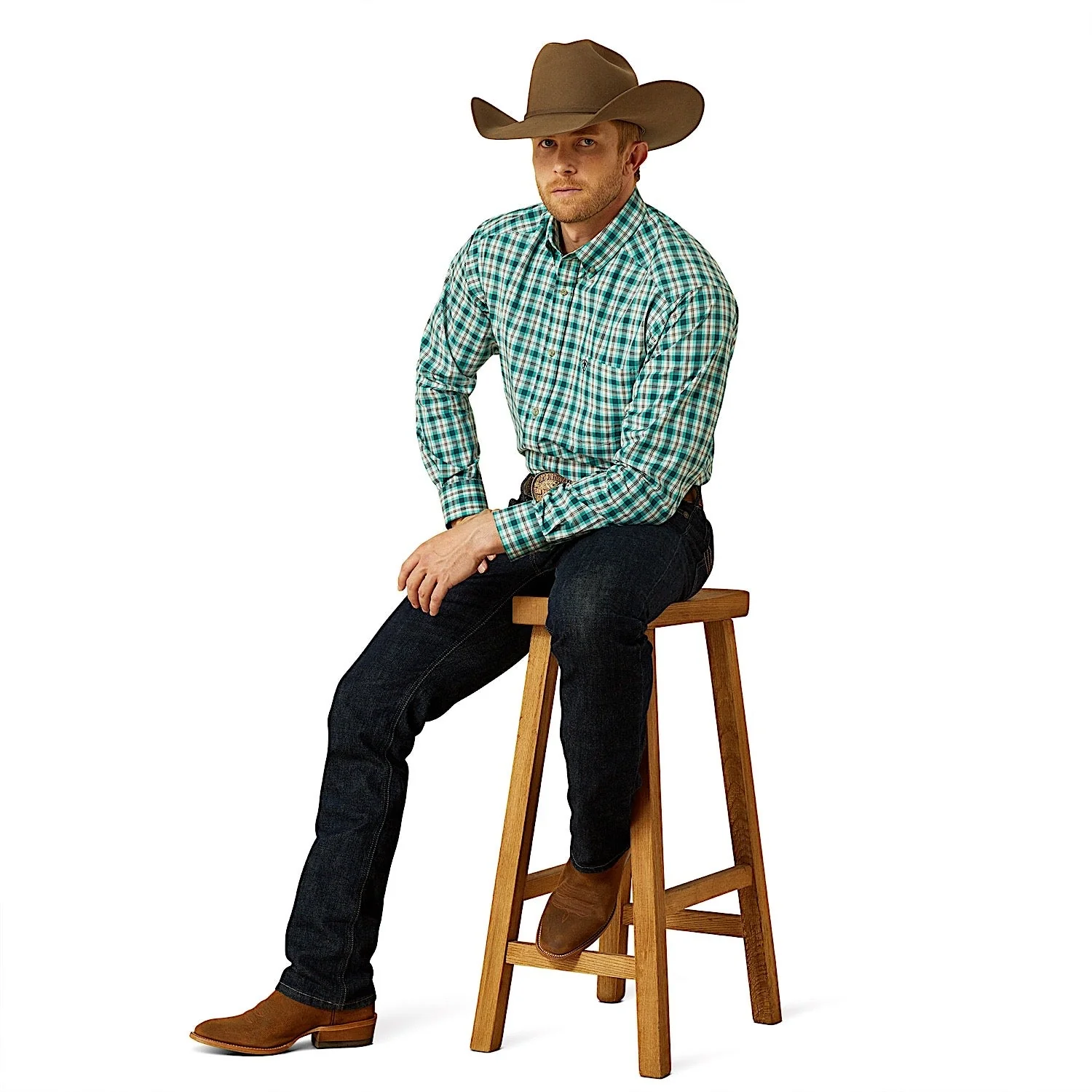 Ariat Men's Pro Series Brayden Classic Fit Shirt - Teal - Image 3