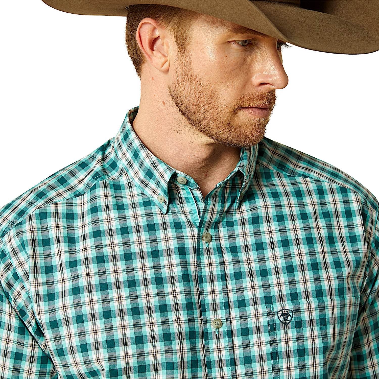 Ariat Men's Pro Series Brayden Classic Fit Shirt - Teal - Image 4