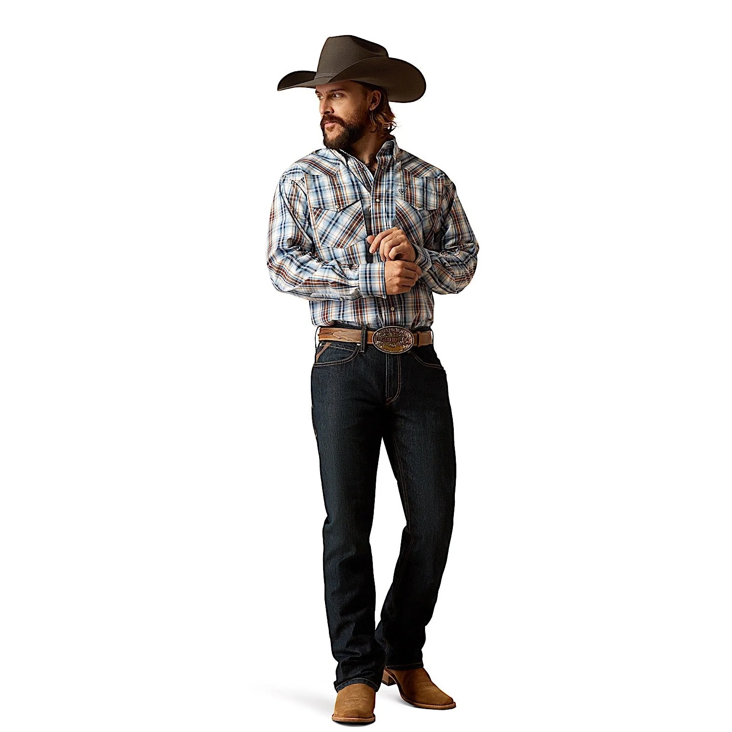 Ariat Men's Pro Series Ryland Snap Shirt - Blue - Image 4