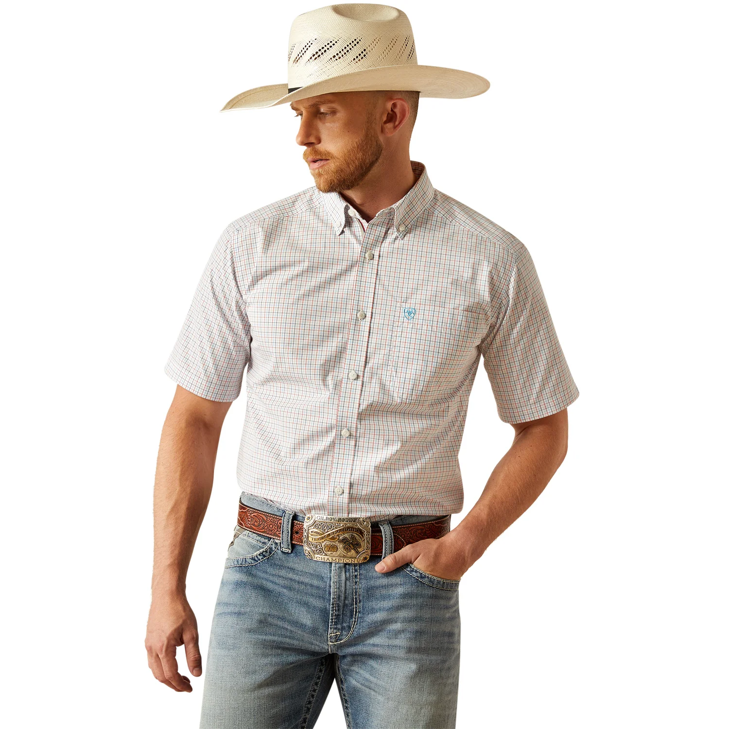 Ariat Men's Pro Series Simon Short Sleeve Shirt - White