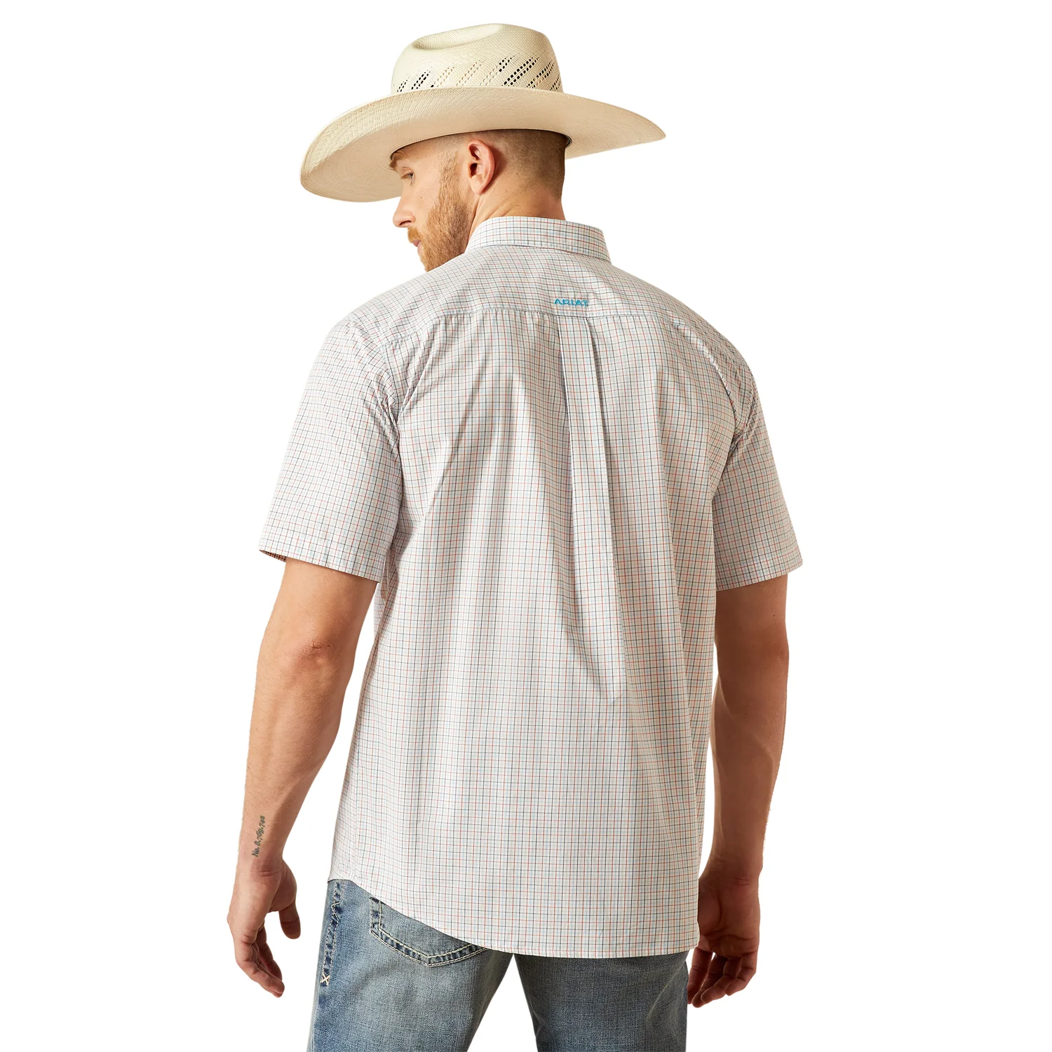 Ariat Men's Pro Series Simon Short Sleeve Shirt - White - Image 2