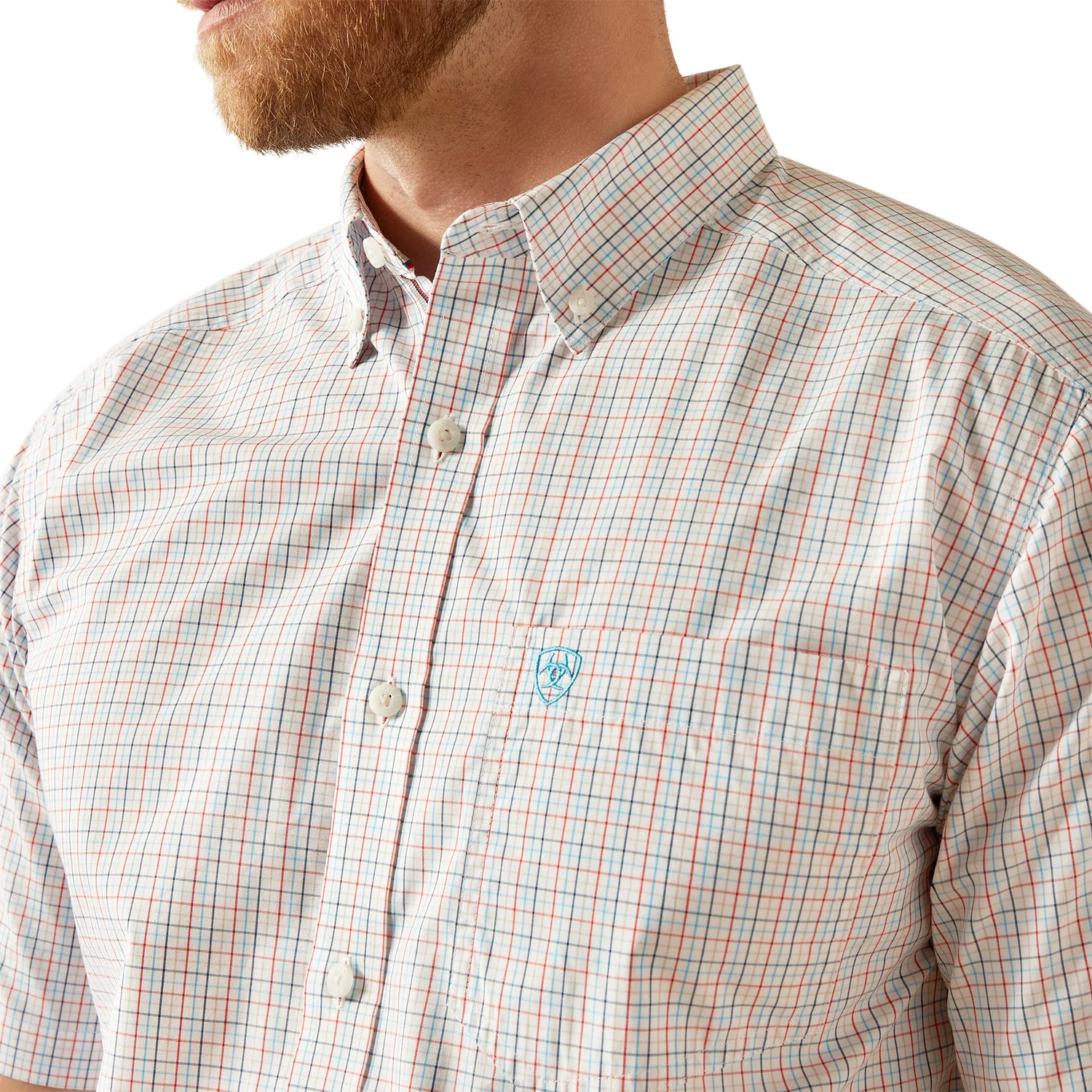 Ariat Men's Pro Series Simon Short Sleeve Shirt - White - Image 3
