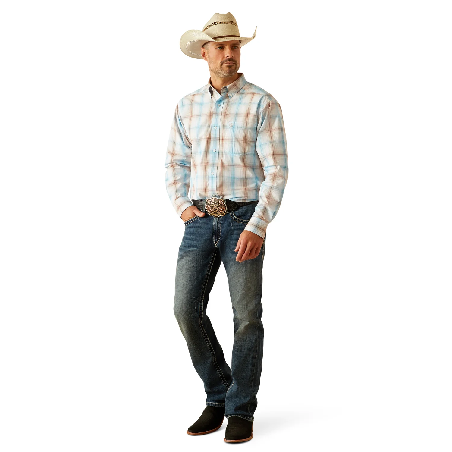 Ariat Men's Pro Series Team Grady Classic Fit Shirt - Light Brown - Image 5