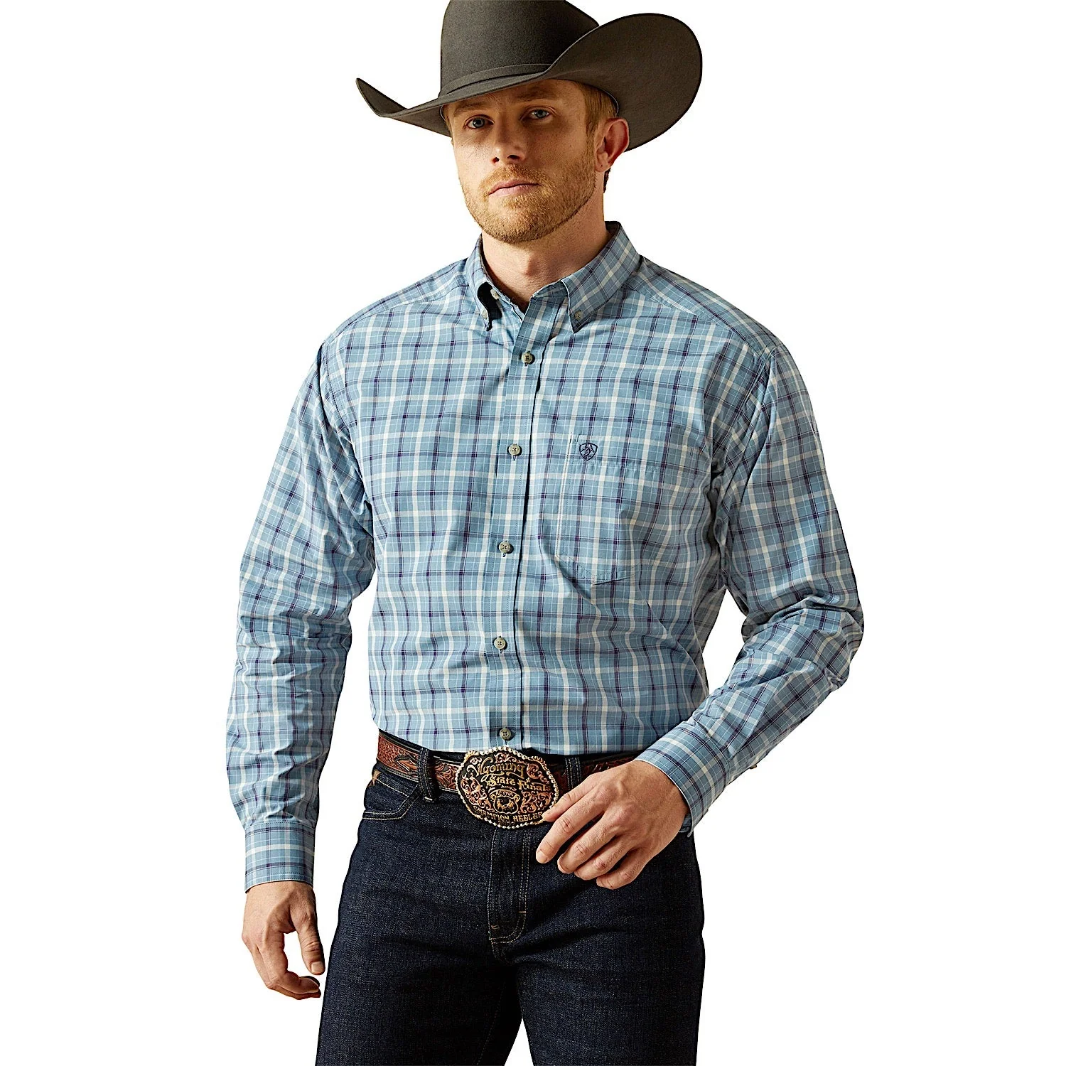 Ariat Men's Pro Series Troy Classic Fit Shirt - Blue