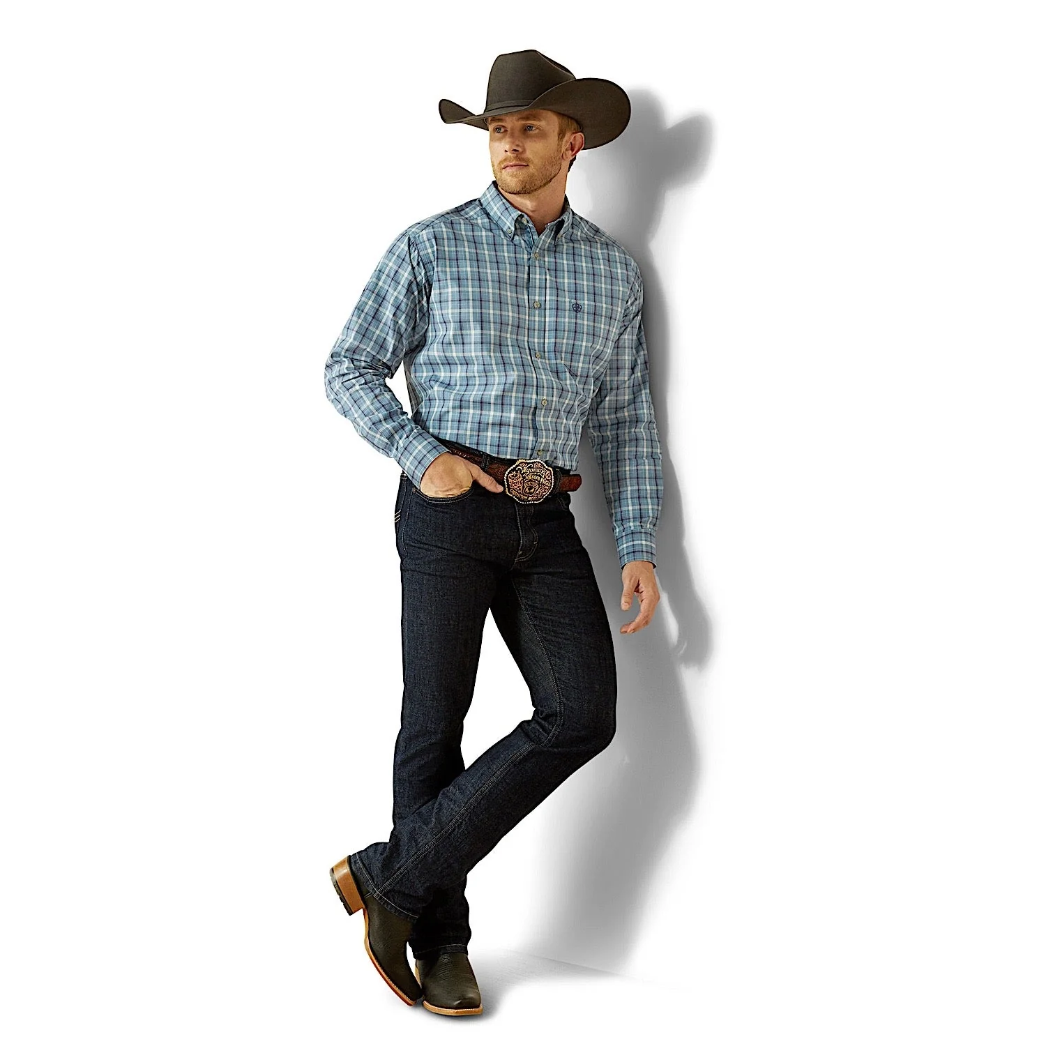 Ariat Men's Pro Series Troy Classic Fit Shirt - Blue - Image 3