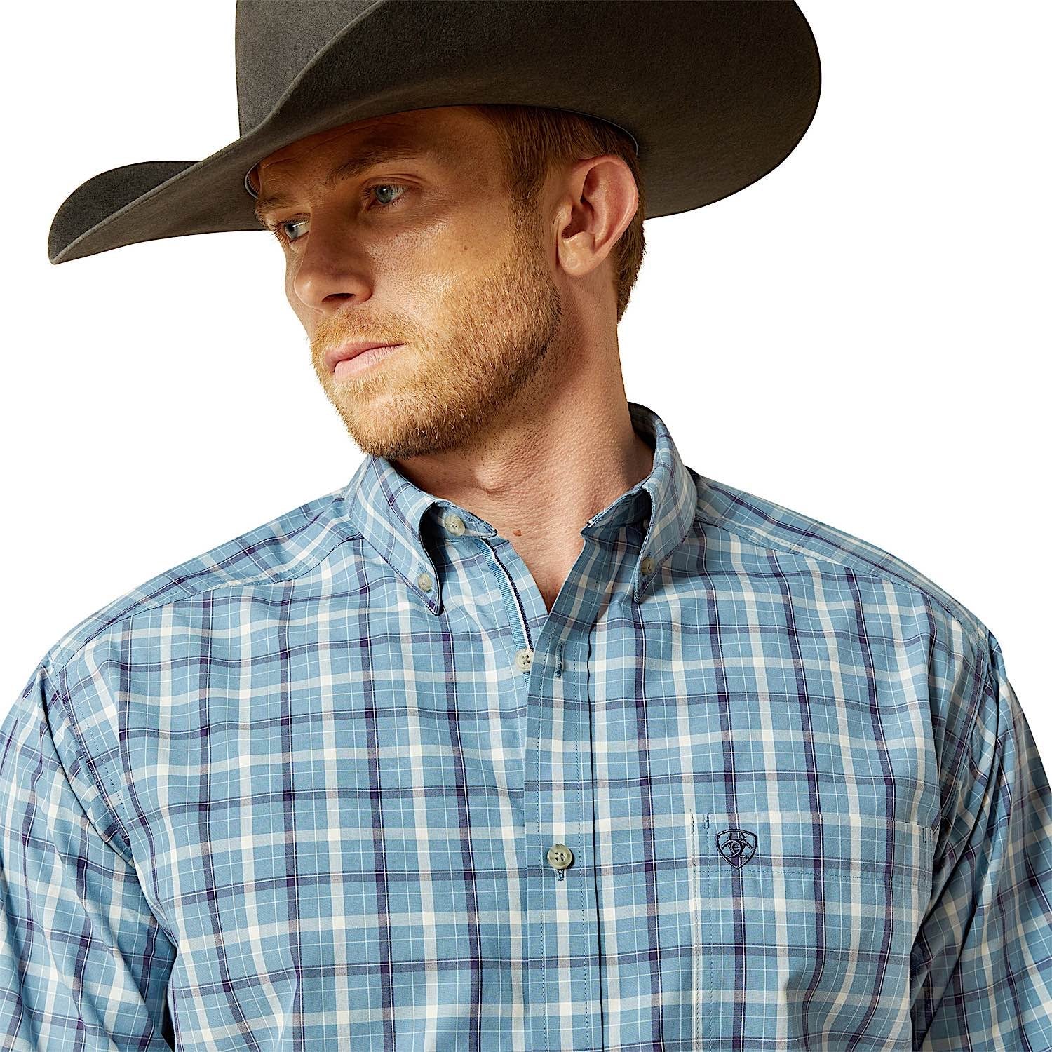 Ariat Men's Pro Series Troy Classic Fit Shirt - Blue - Image 4
