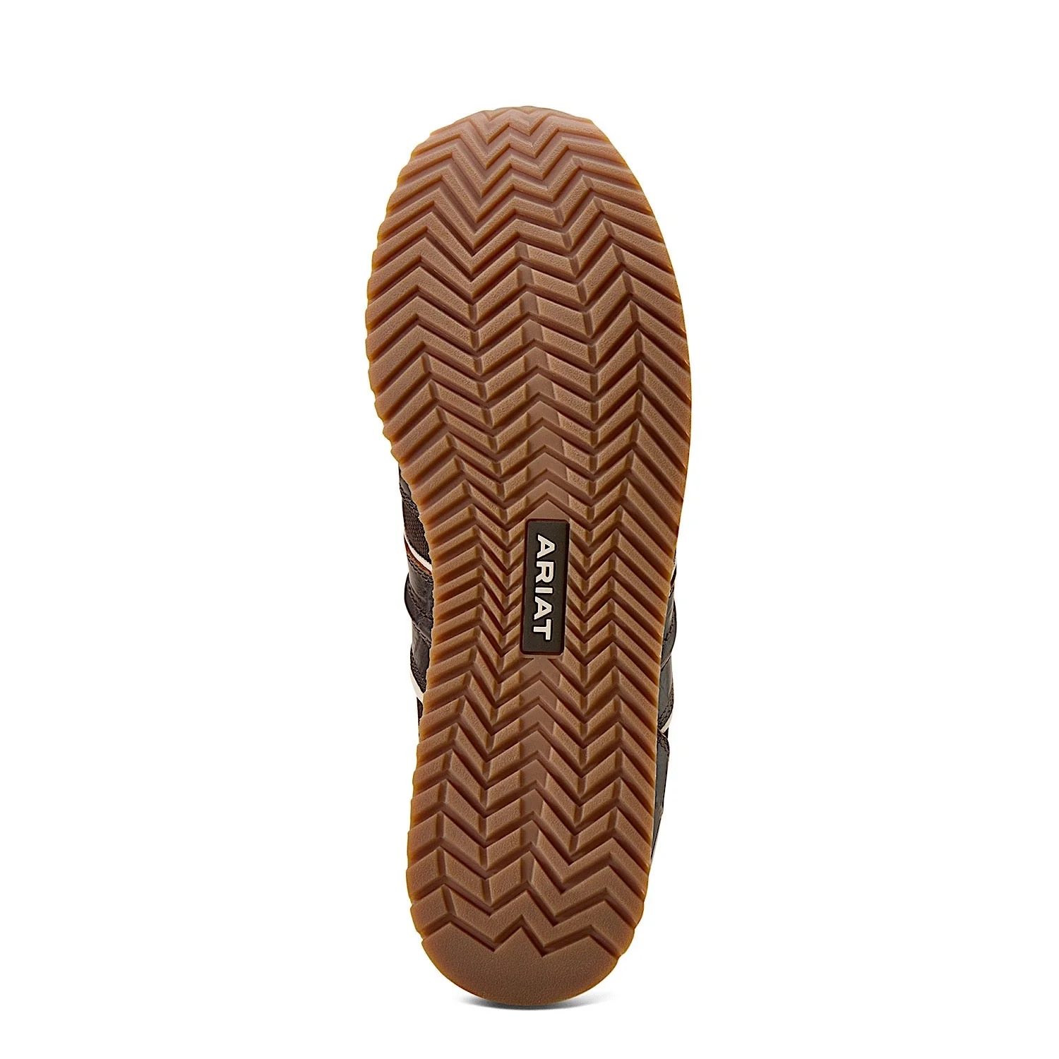 Ariat Men's Ranch Runner Shoe - Chocolate / Antique Tan Croc Print - Image 3