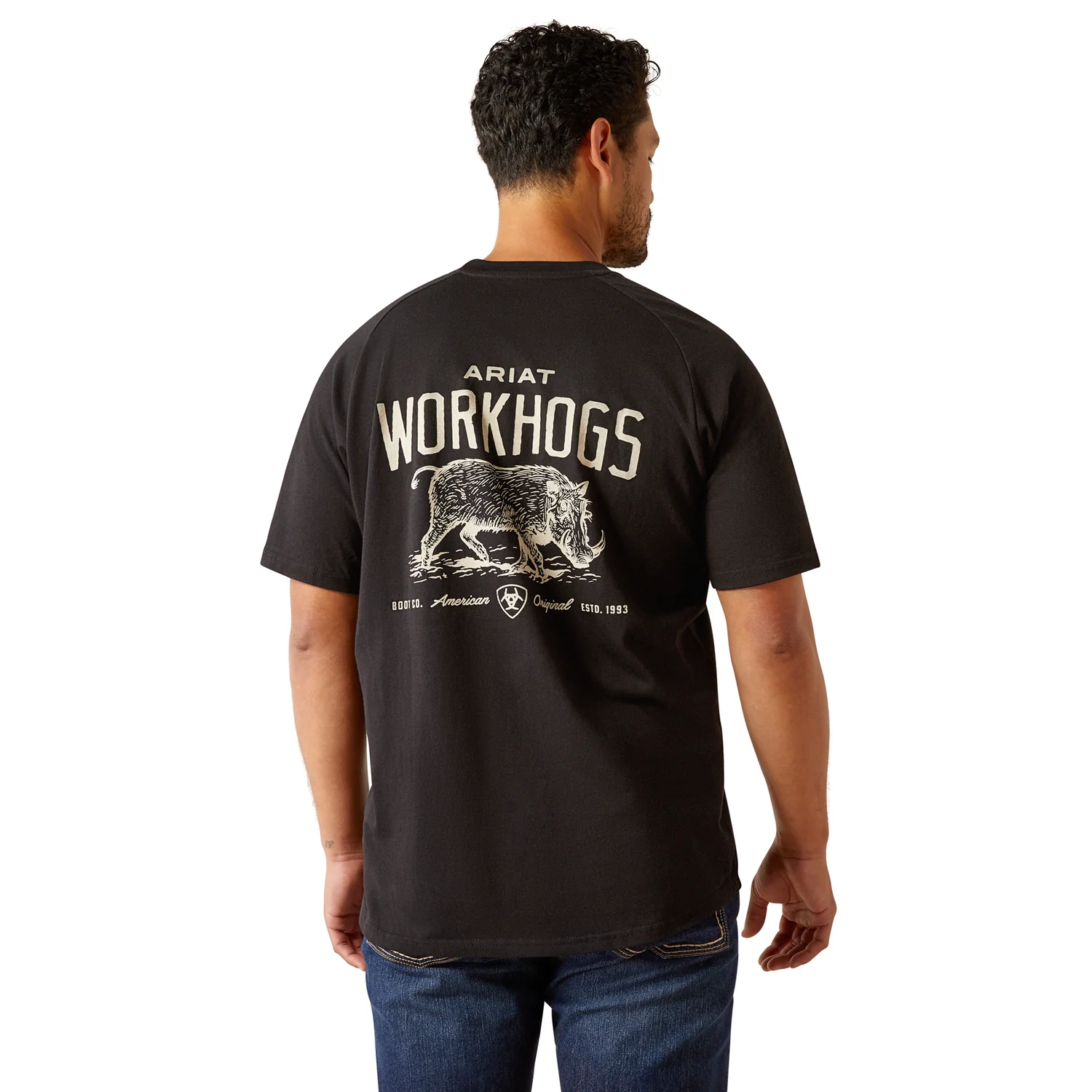 Ariat Men's Rebar Cotton Strong Workhog T Shirt - Black - Image 2