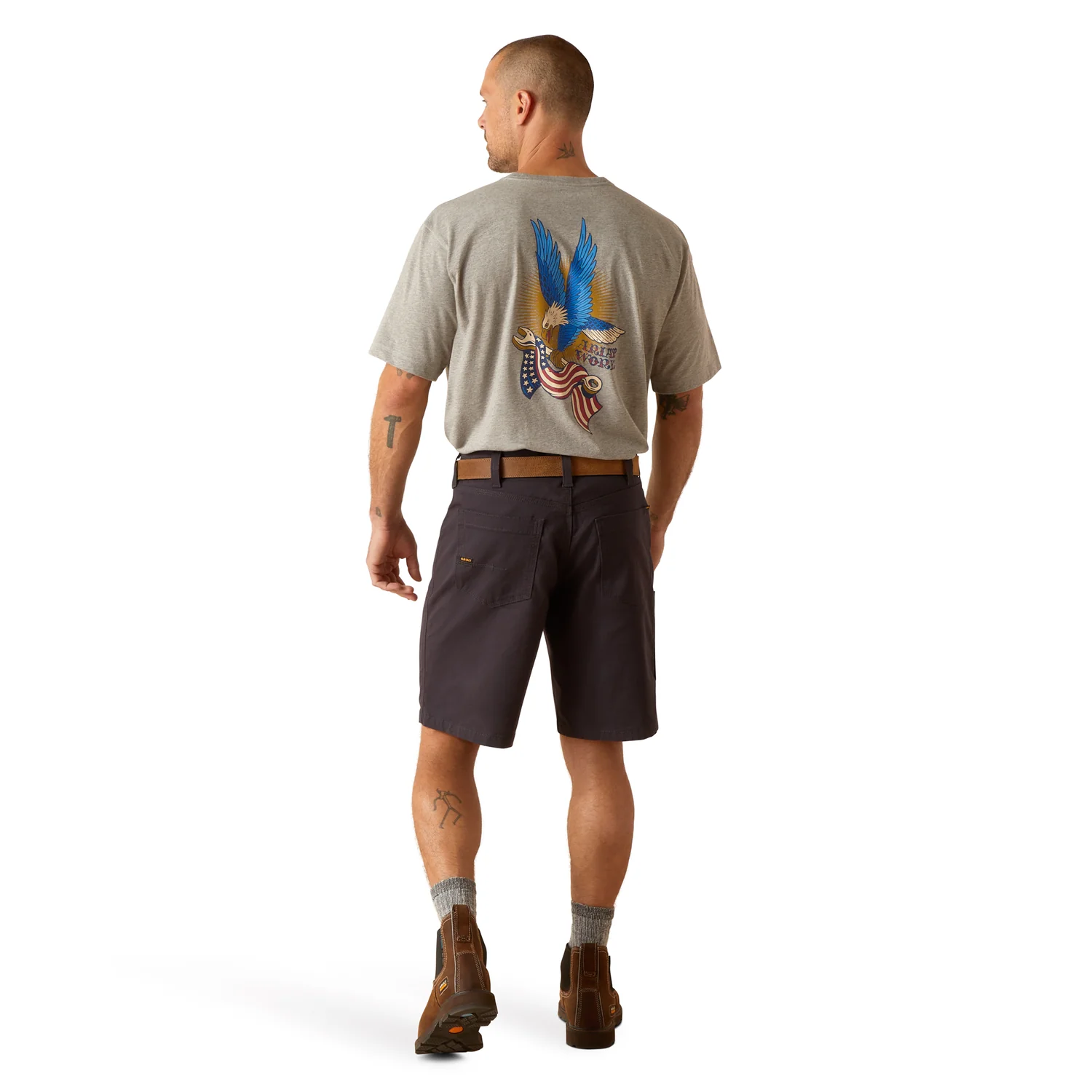 Ariat Men's Rebar DuraStretch Made Tough Shorts - Charcoal - Image 2