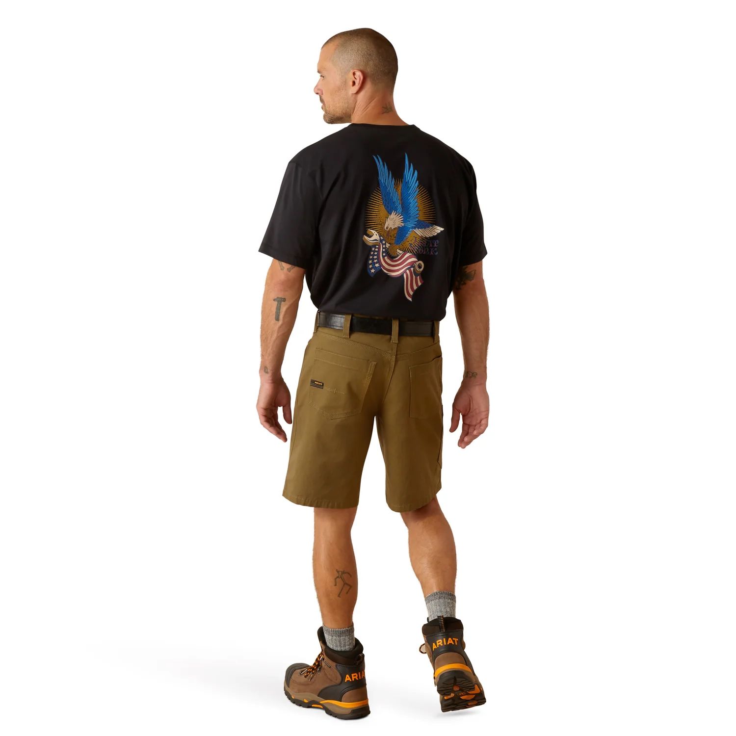 Ariat Men's Rebar DuraStretch Made Tough Shorts - Dark Olive - Image 2