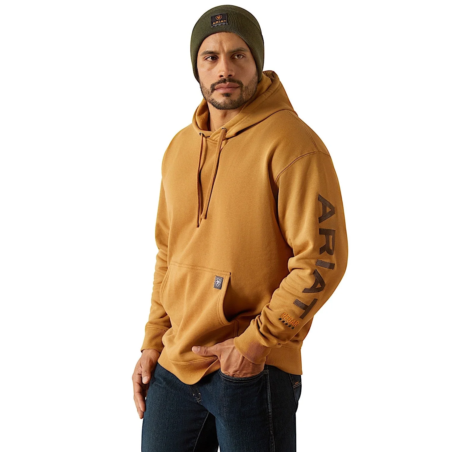 Ariat Men's Rebar Graphic Hoodie - Dijon/Mole