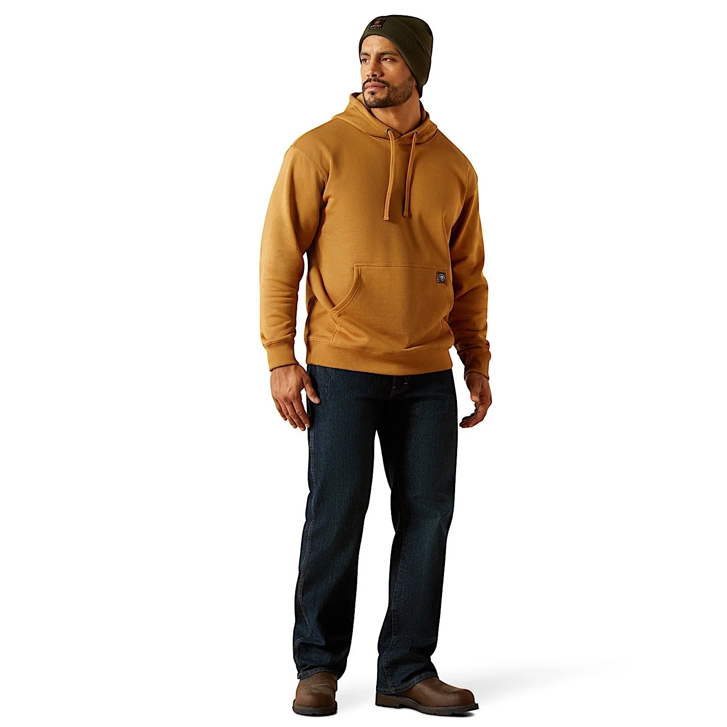 Ariat Men's Rebar Graphic Hoodie - Dijon/Mole - Image 3