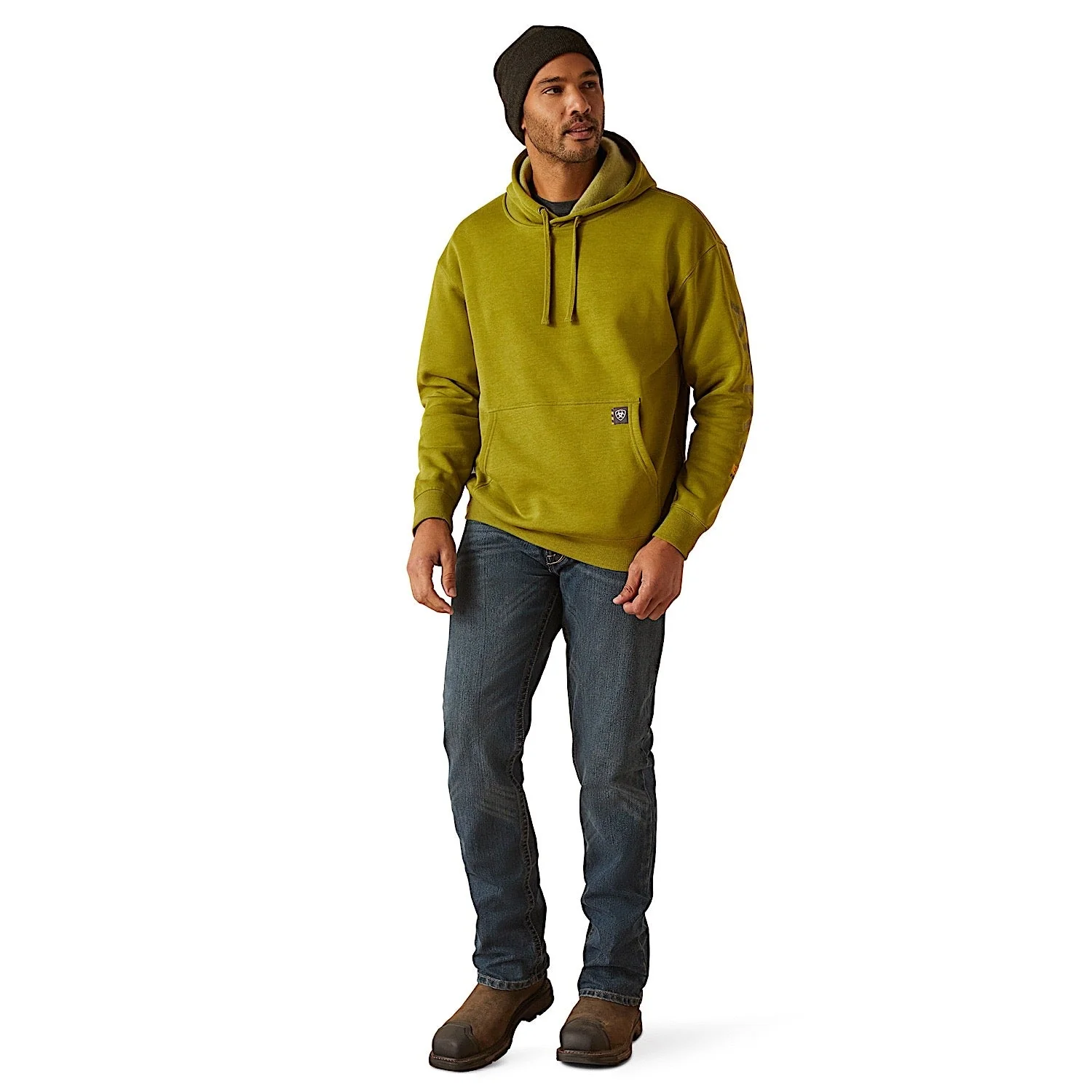 Ariat Men's Rebar Graphic Hoodie - Going Green Heather - Image 3