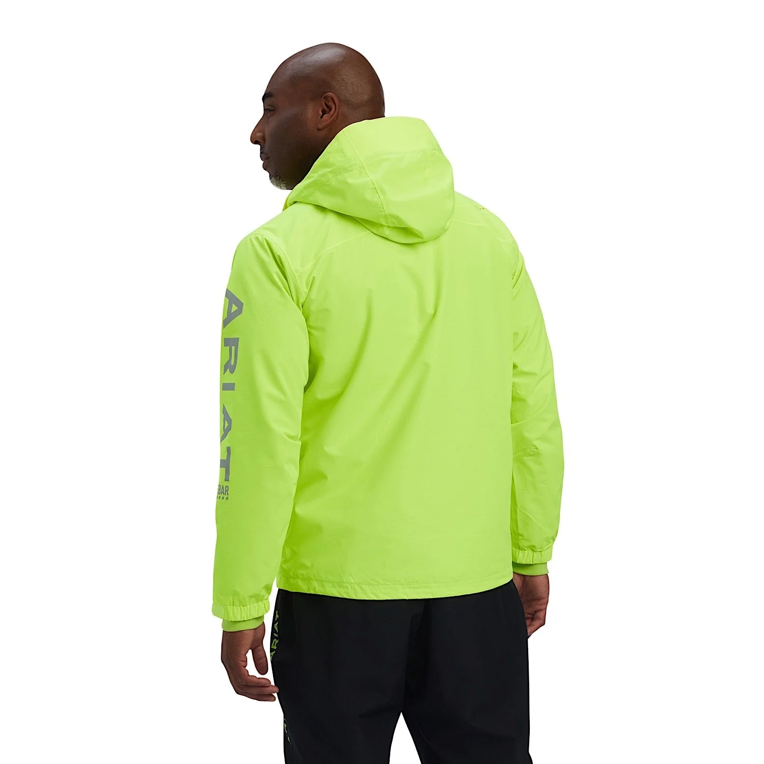 Ariat Mens Rebar Stormshell Logo Waterproof Jacket Safety Yellow - Image 4