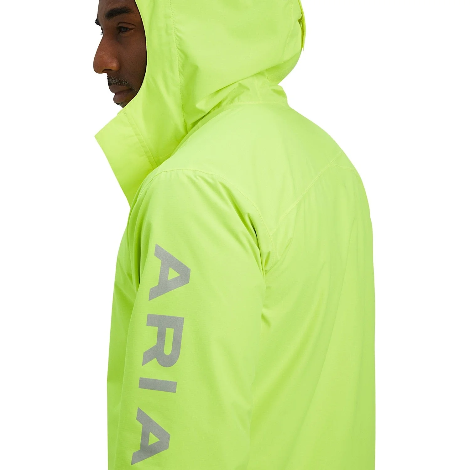 Ariat Mens Rebar Stormshell Logo Waterproof Jacket Safety Yellow - Image 5