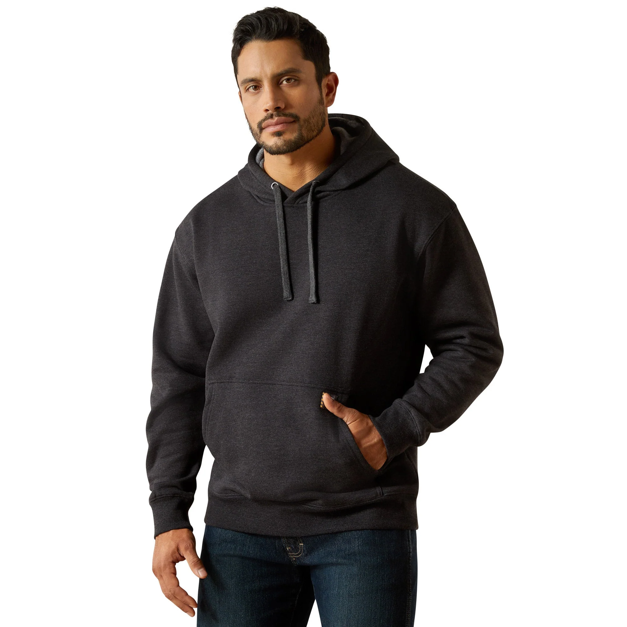 Ariat Men's Rebar Workman Bolt Hoodie - Charcoal Heather - Image 2