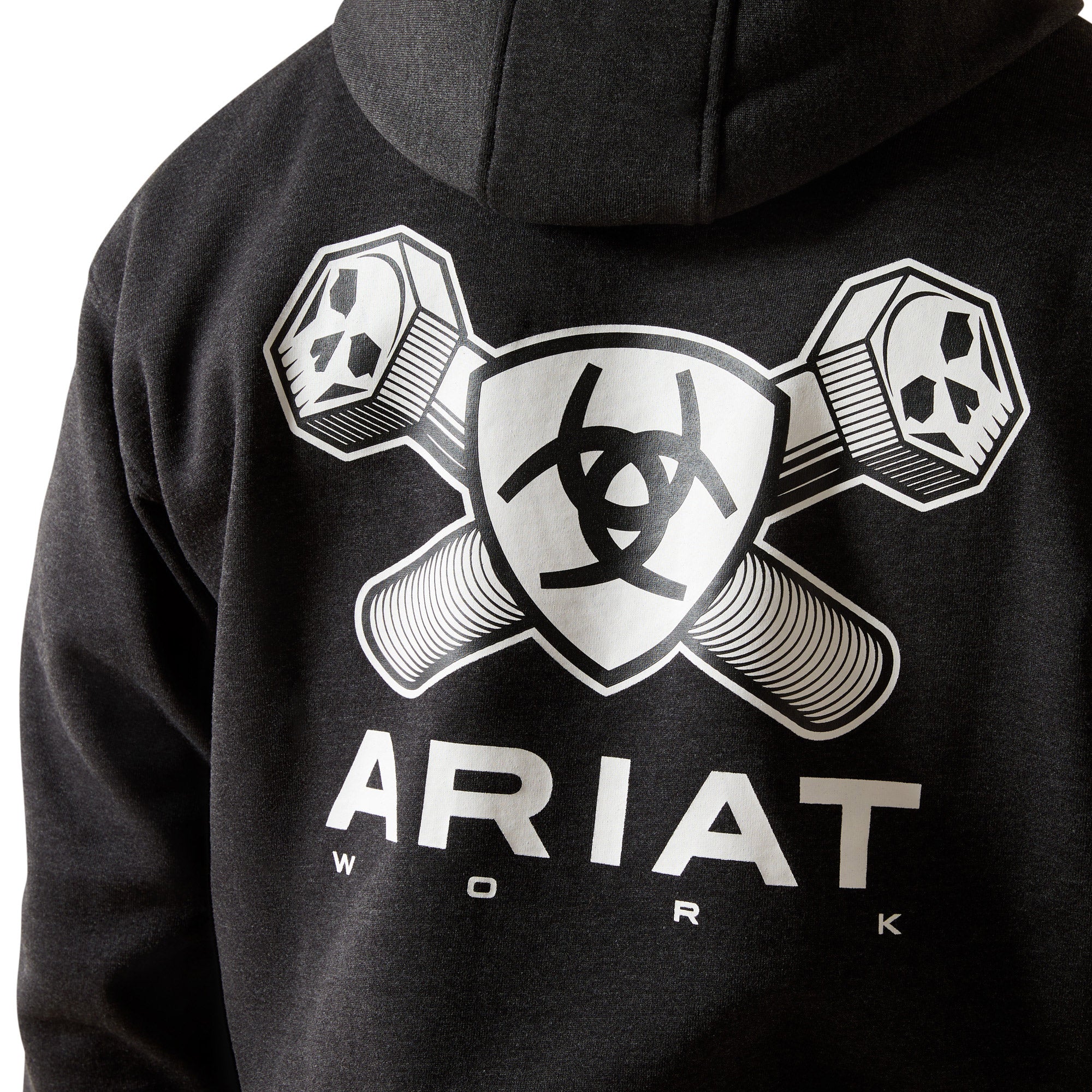 Ariat Men's Rebar Workman Bolt Hoodie - Charcoal Heather - Image 4