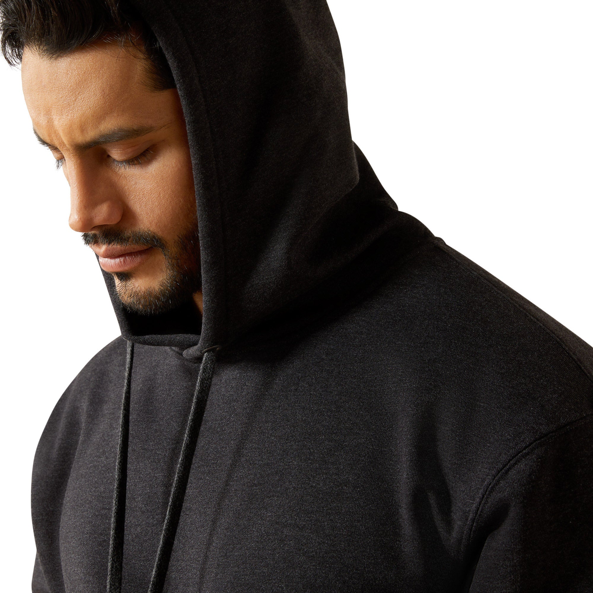 Ariat Men's Rebar Workman Bolt Hoodie - Charcoal Heather - Image 5