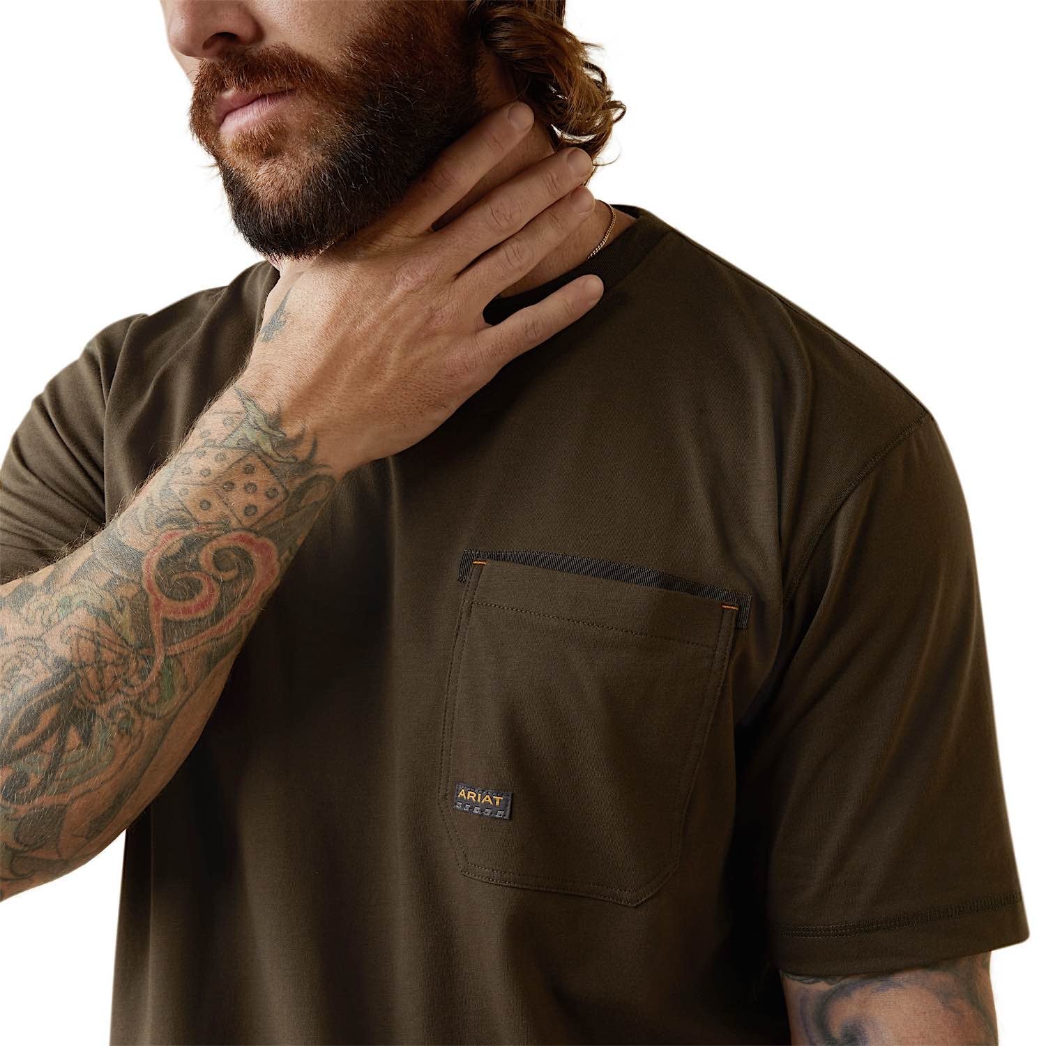 ARIAT Mens Rebar Workman Buzz Saw S/S T-Shirt Wren - Image 3