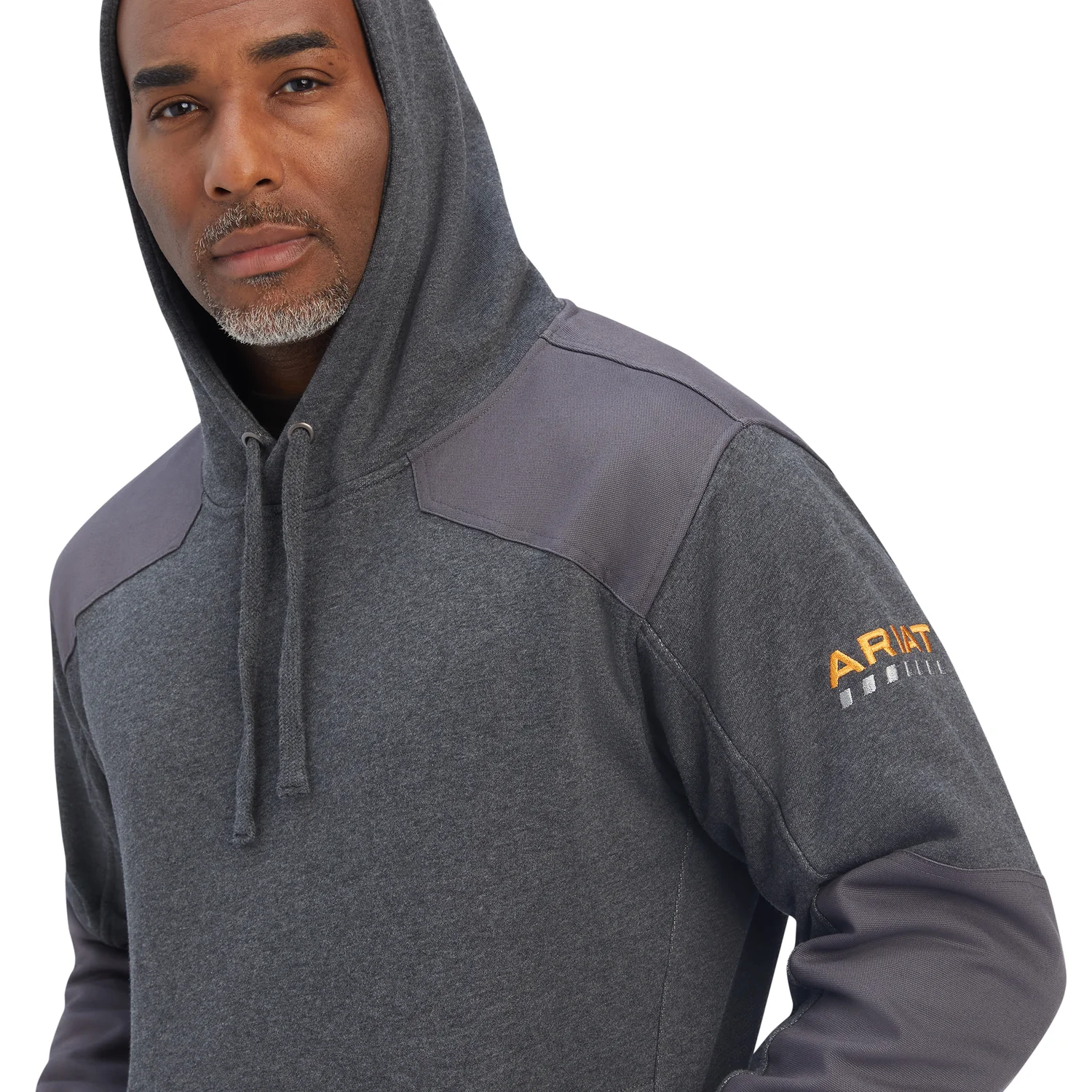 Ariat Men's Rebar Workman DuraCanvas Hood- Charcoal Heather/Rebar Grey - Image 3