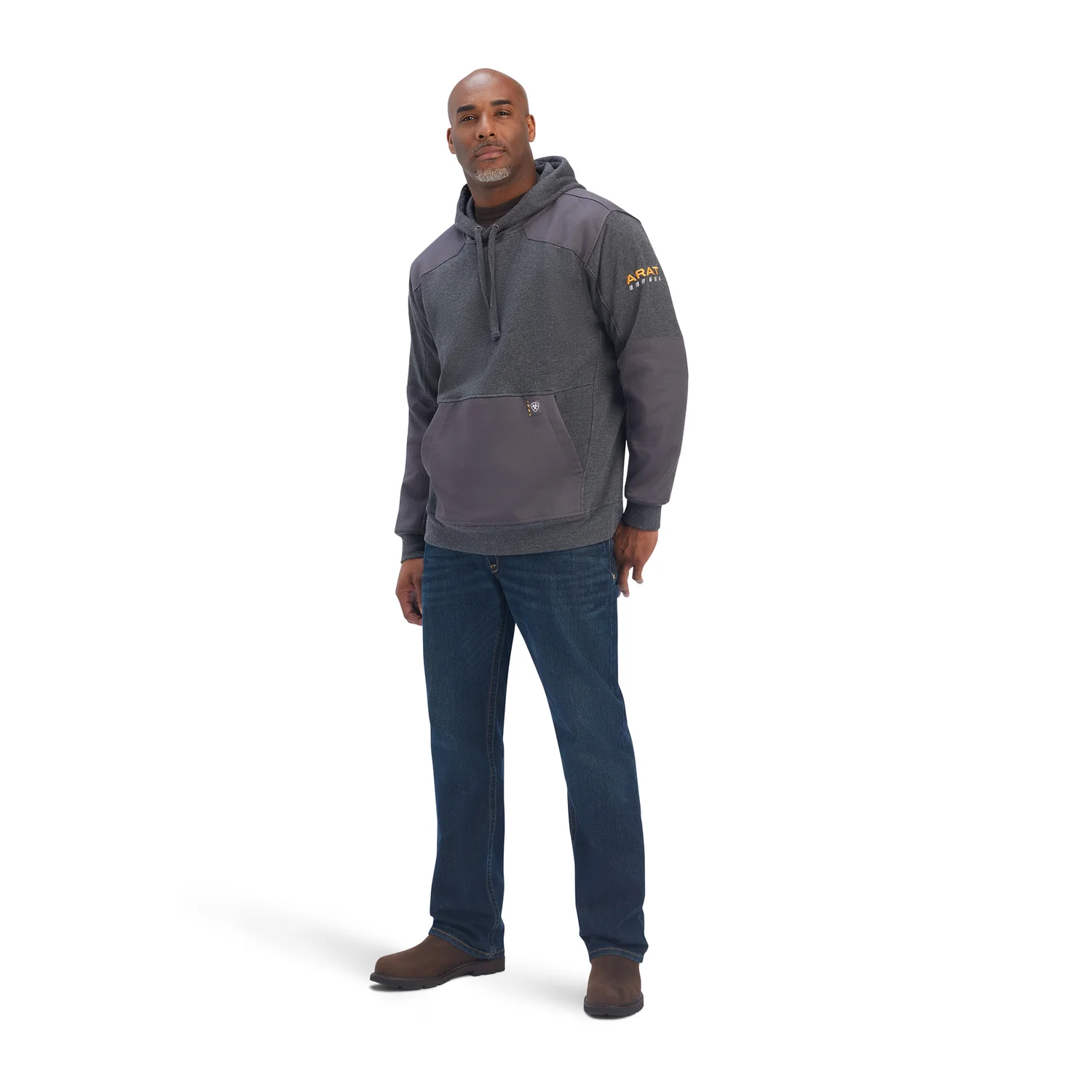 Ariat Men's Rebar Workman DuraCanvas Hood- Charcoal Heather/Rebar Grey - Image 4