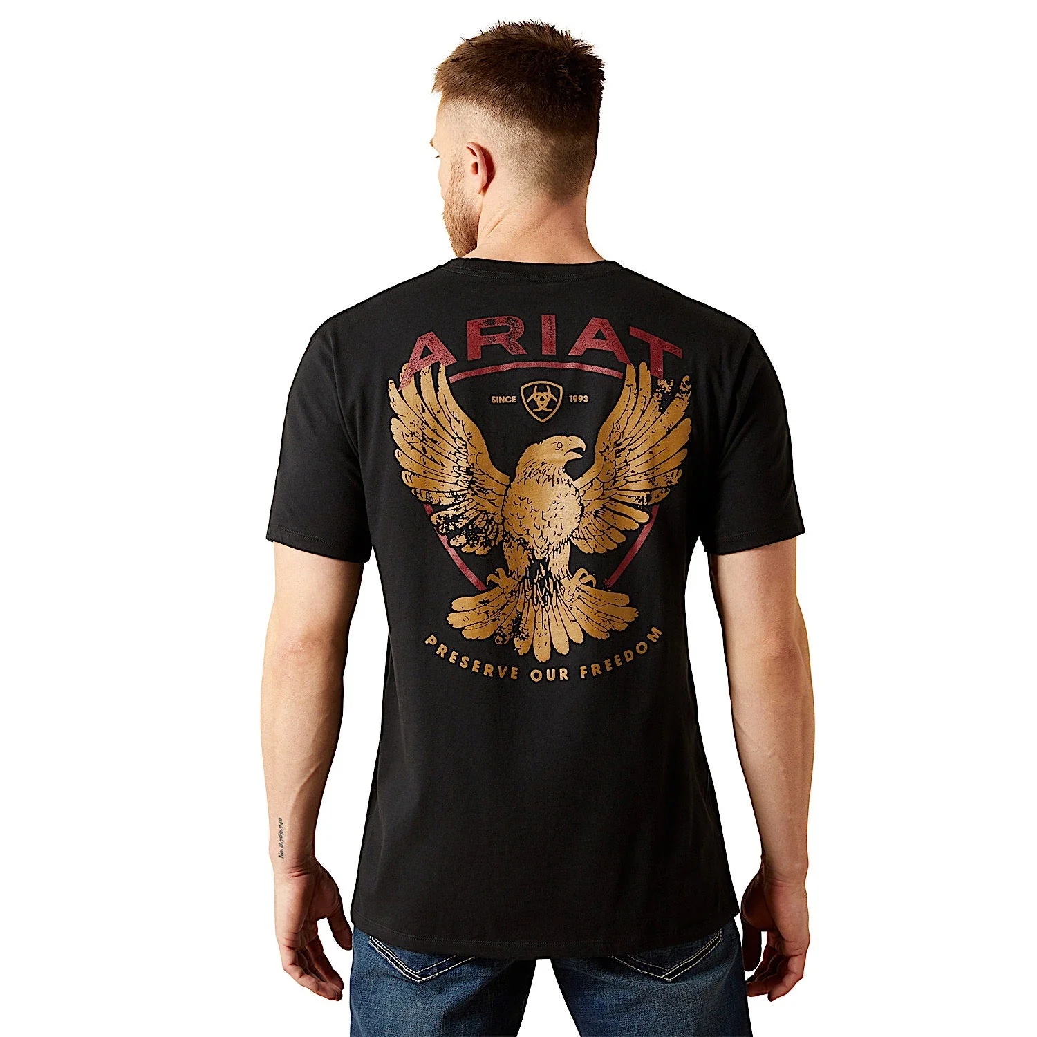 Ariat Men's Rustic Eagle T-Shirt - Black - Image 3