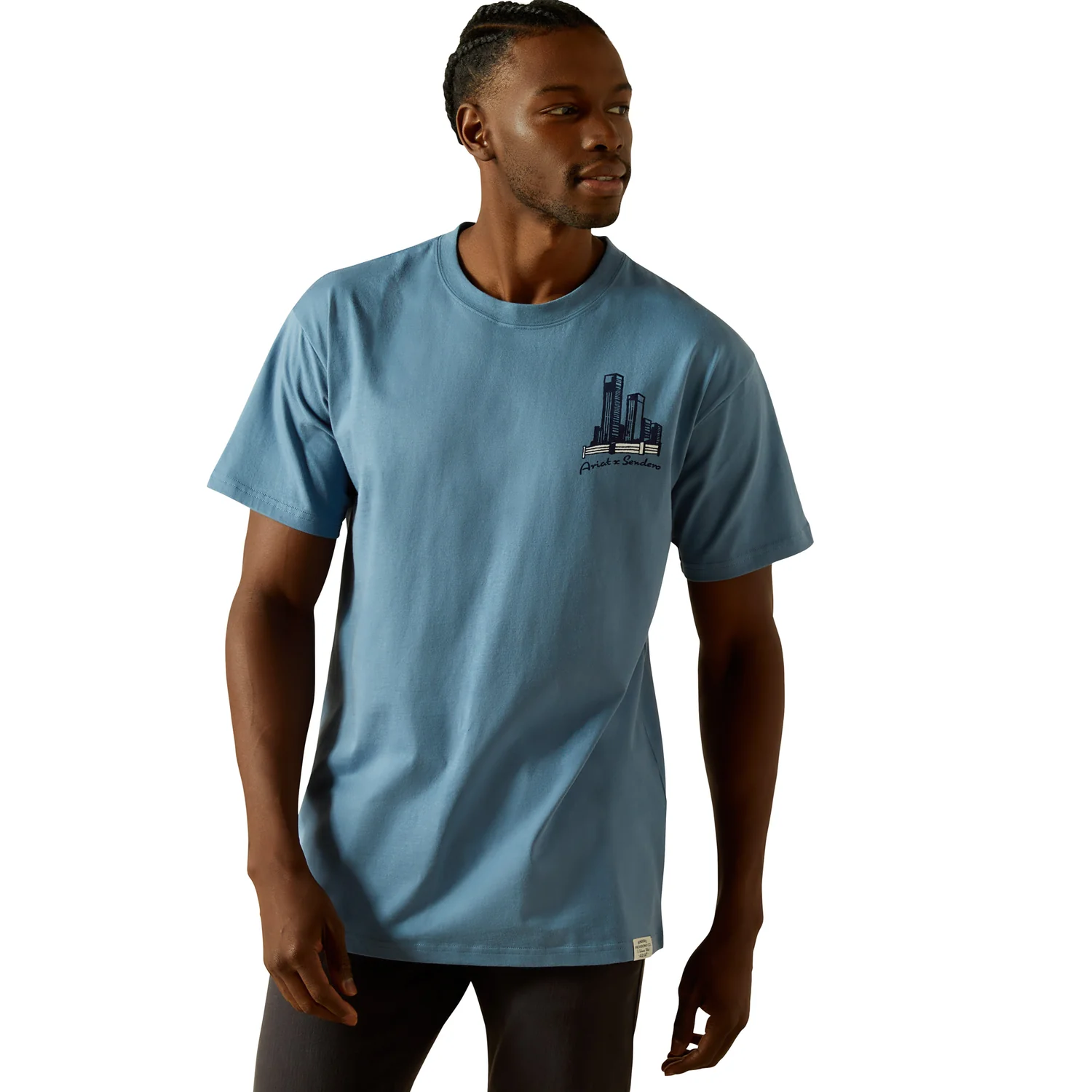 Ariat Men's Sendero Country Fences Tee - Copen Blue